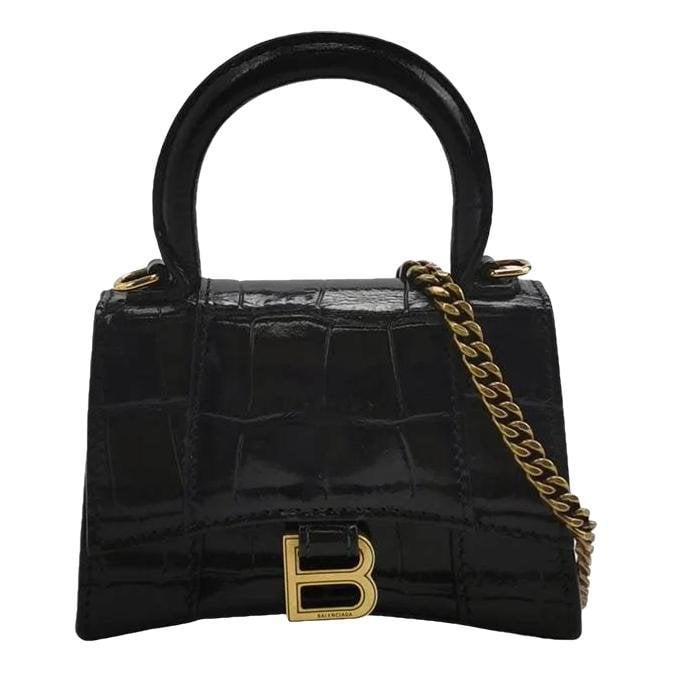 Hourglass leather mini bag
