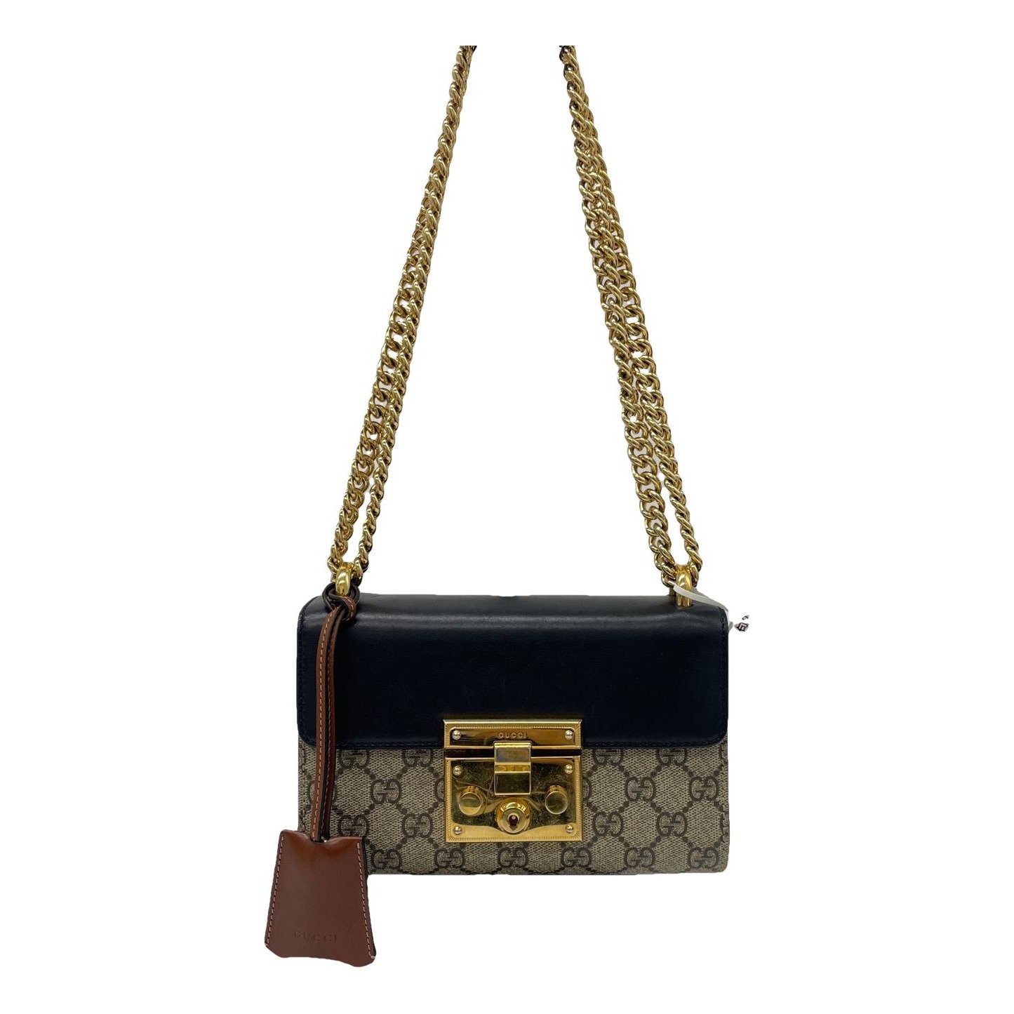 Padlock leather handbag