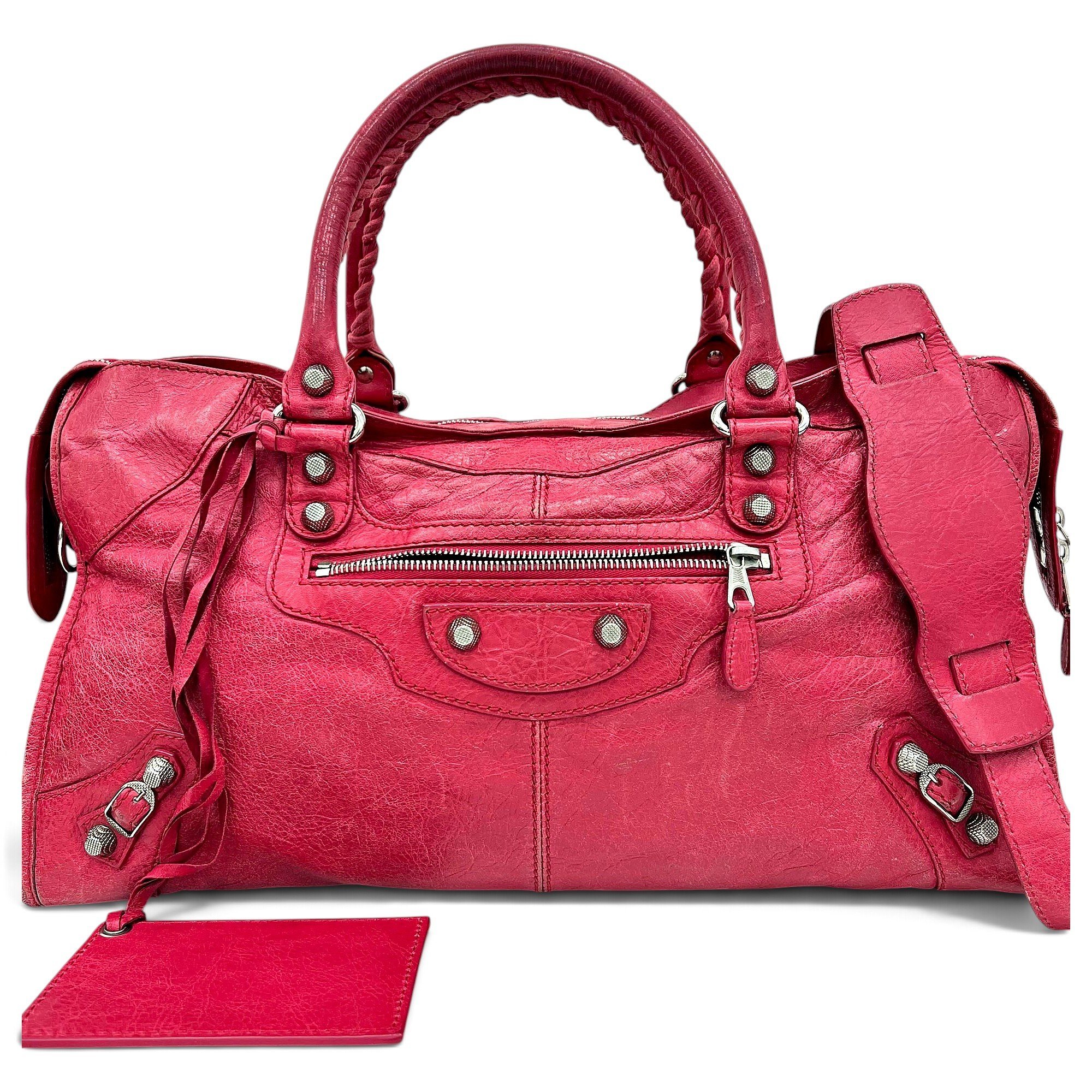 City leather handbag