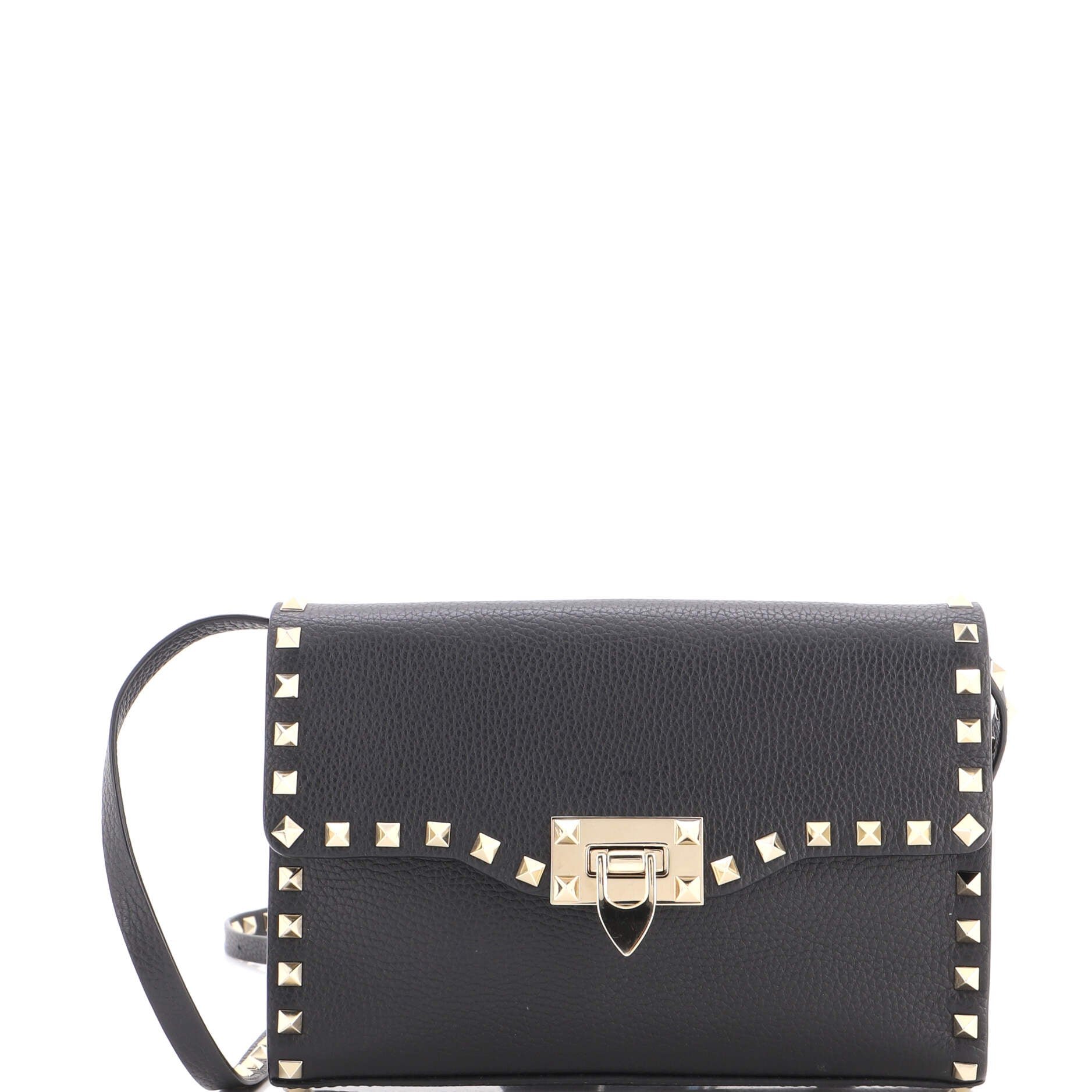 Rockstud Flip Lock Flap Bag Leather Medium