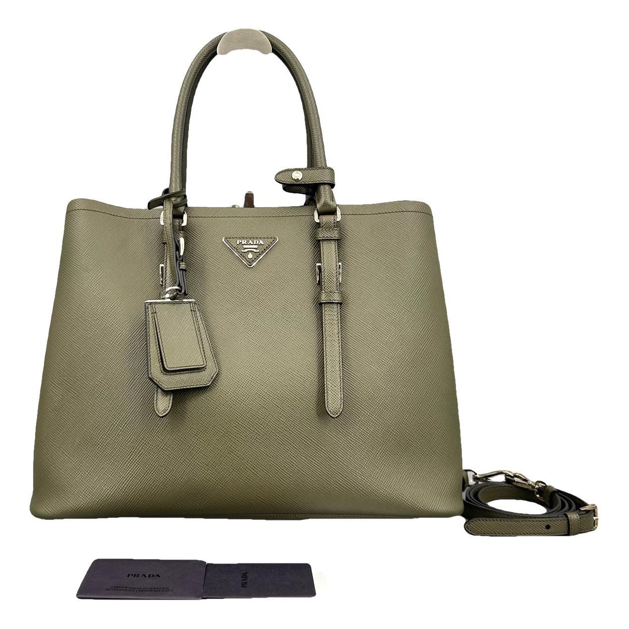 Double leather handbag