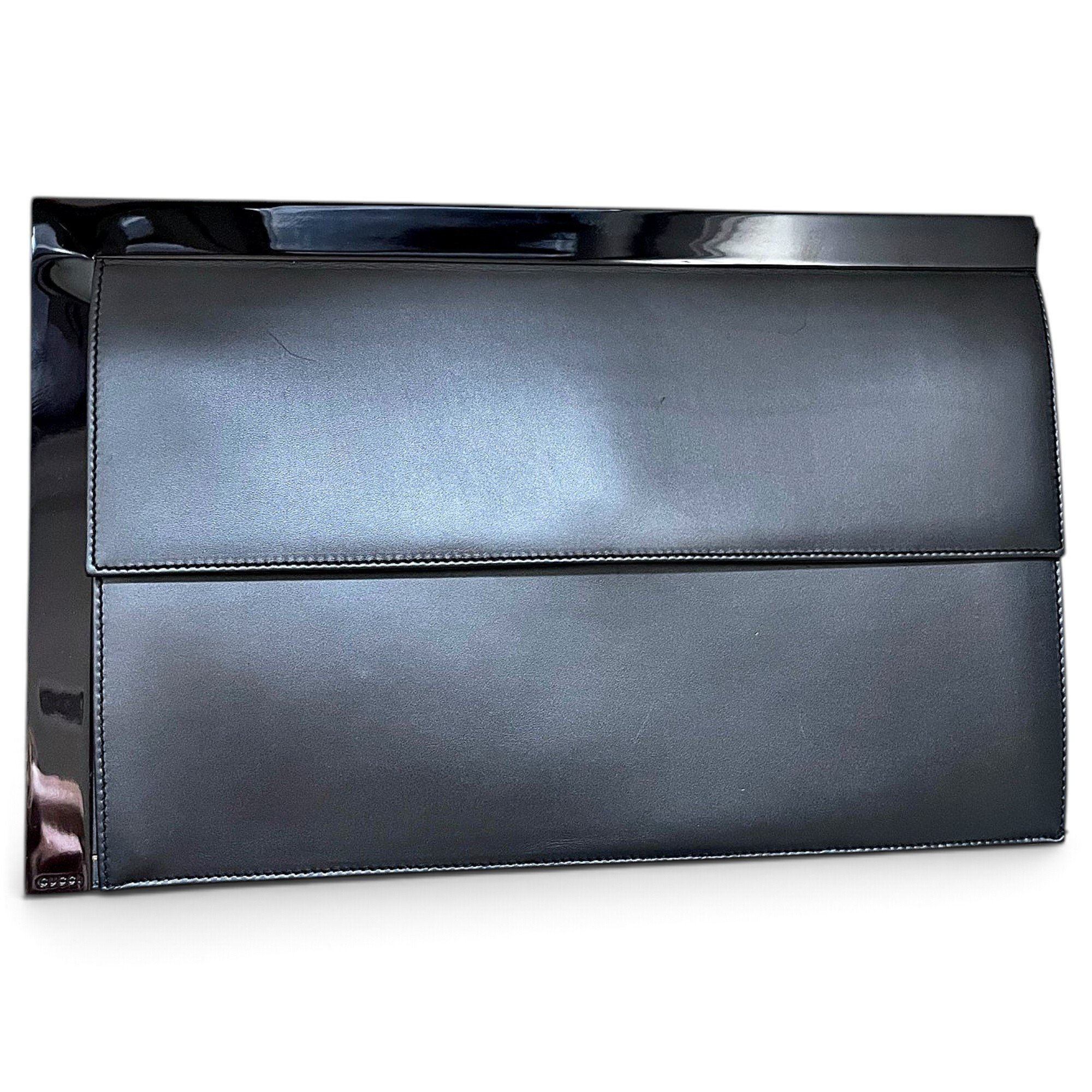 Leather clutch bag
