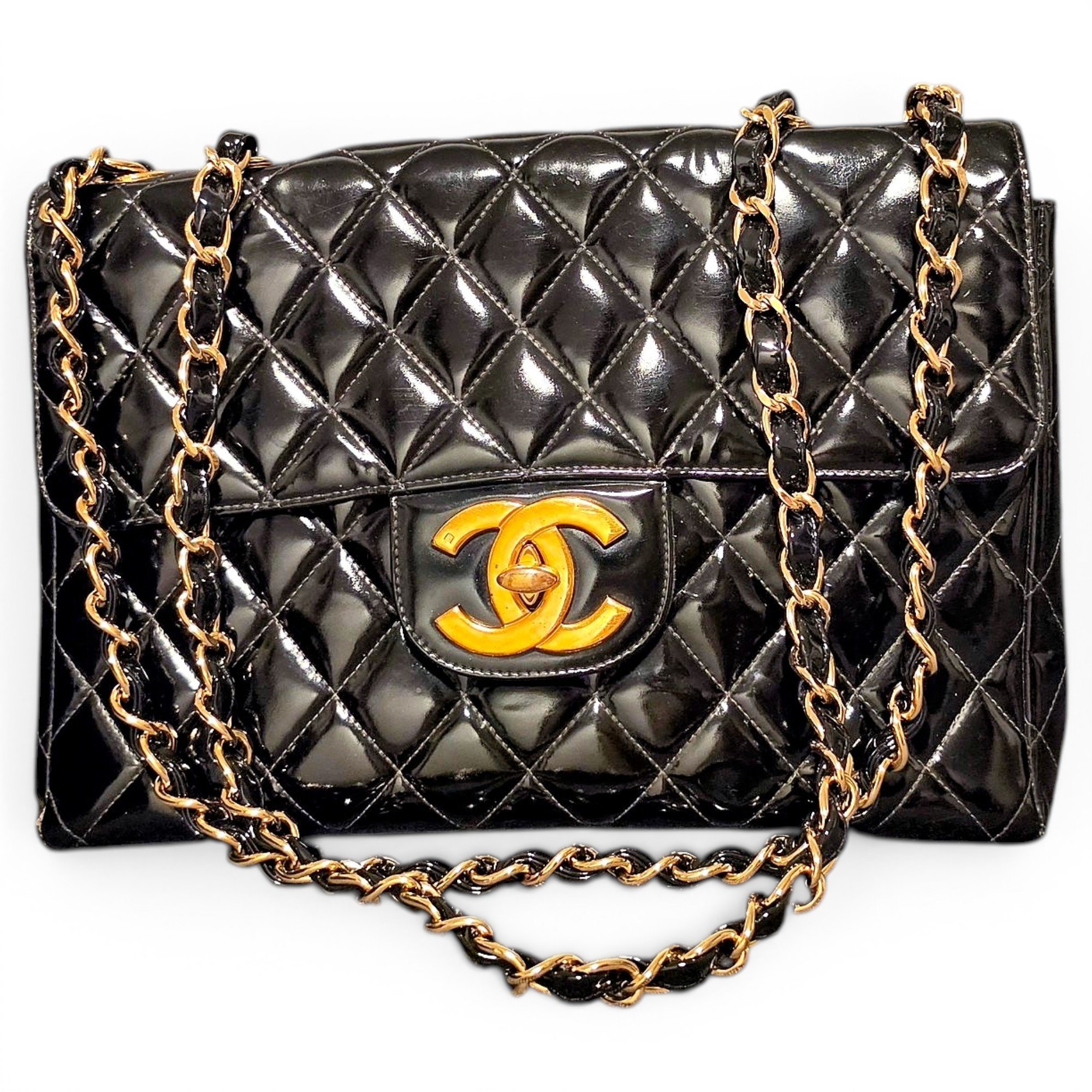 Patent leather handbag