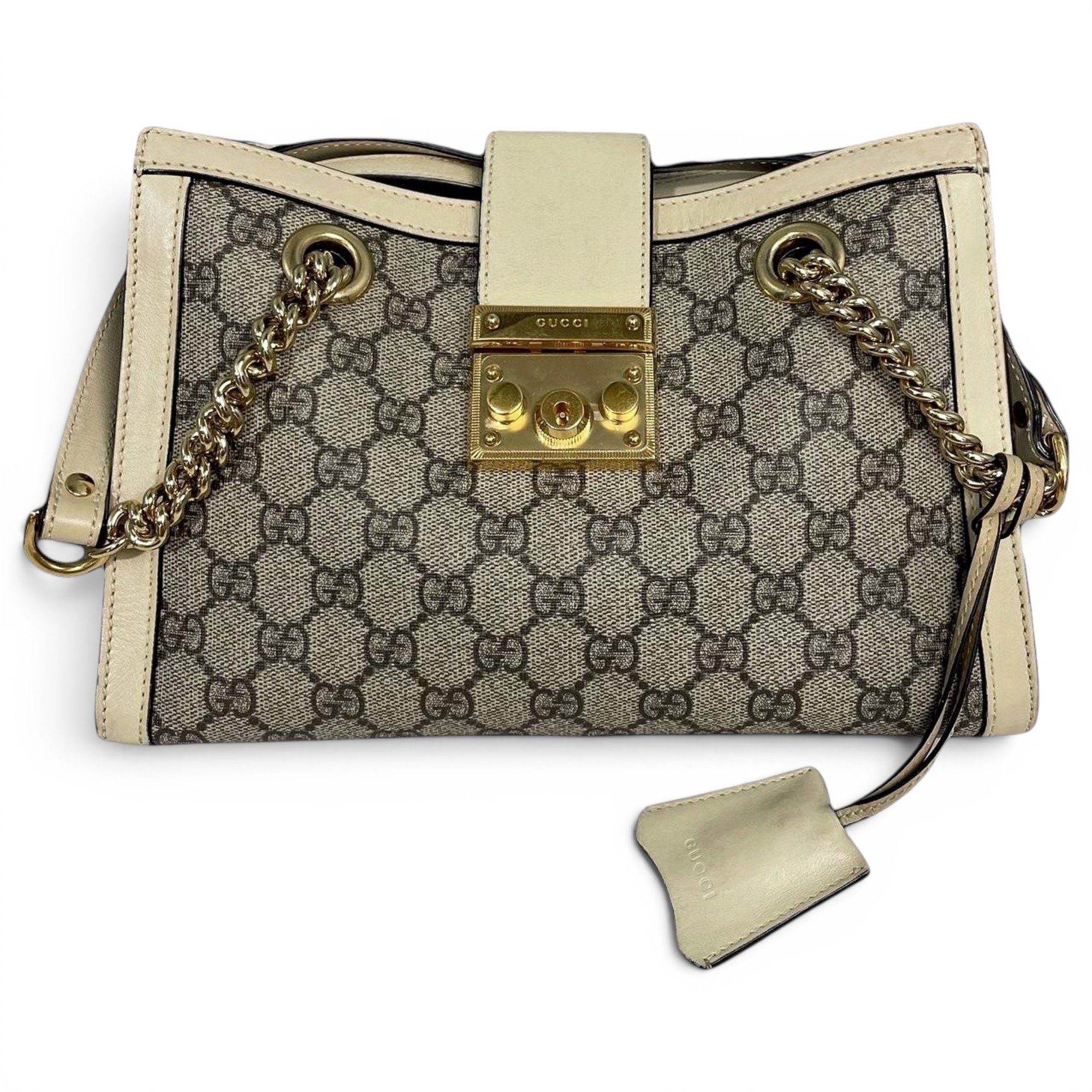 Padlock leather handbag