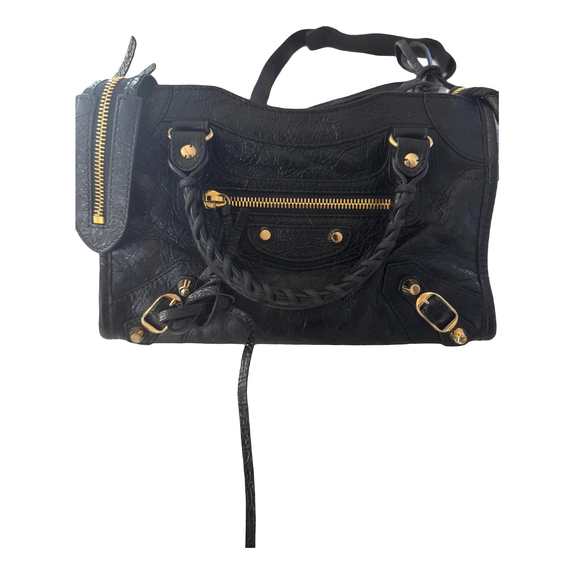 City patent leather handbag