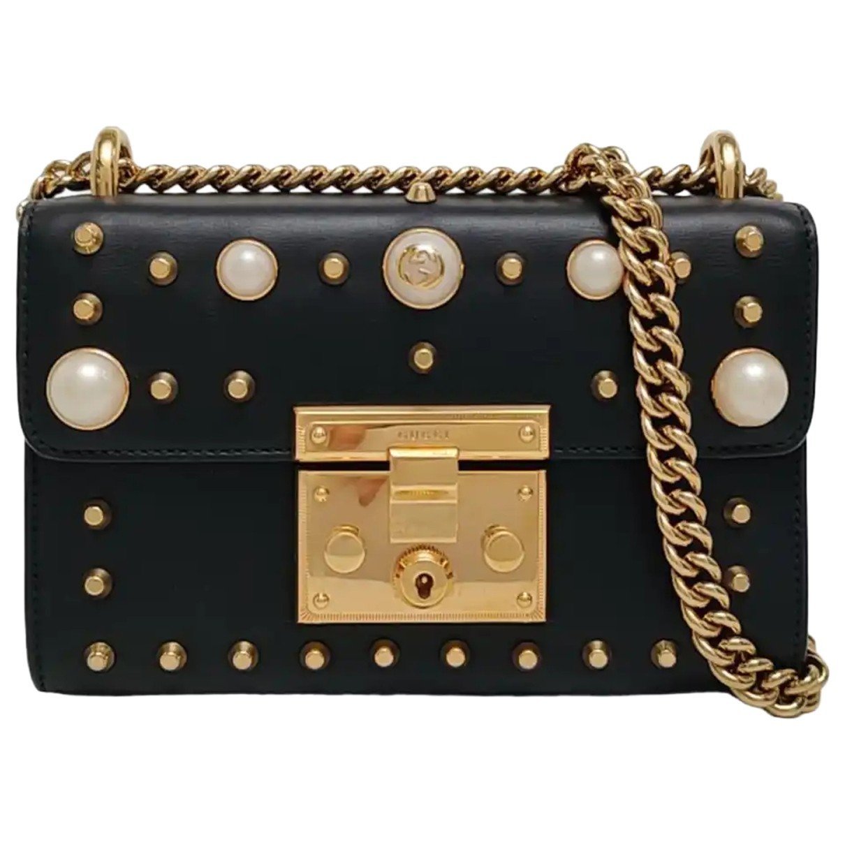 Padlock leather handbag