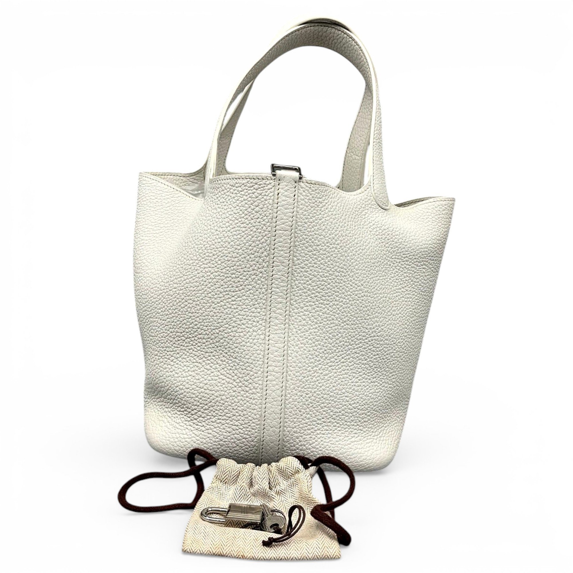 Hermes Picotin Handbag White