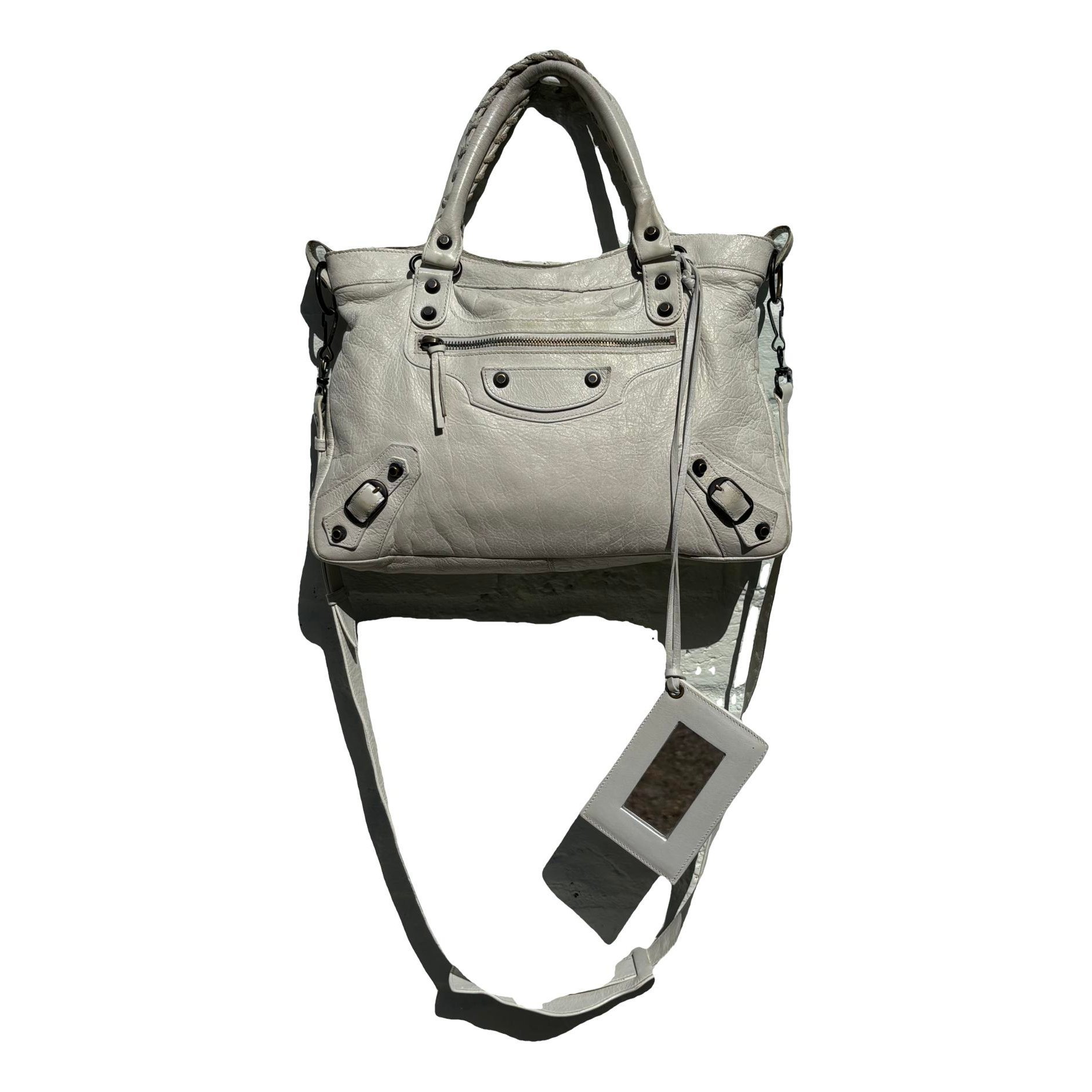 Town leather handbag