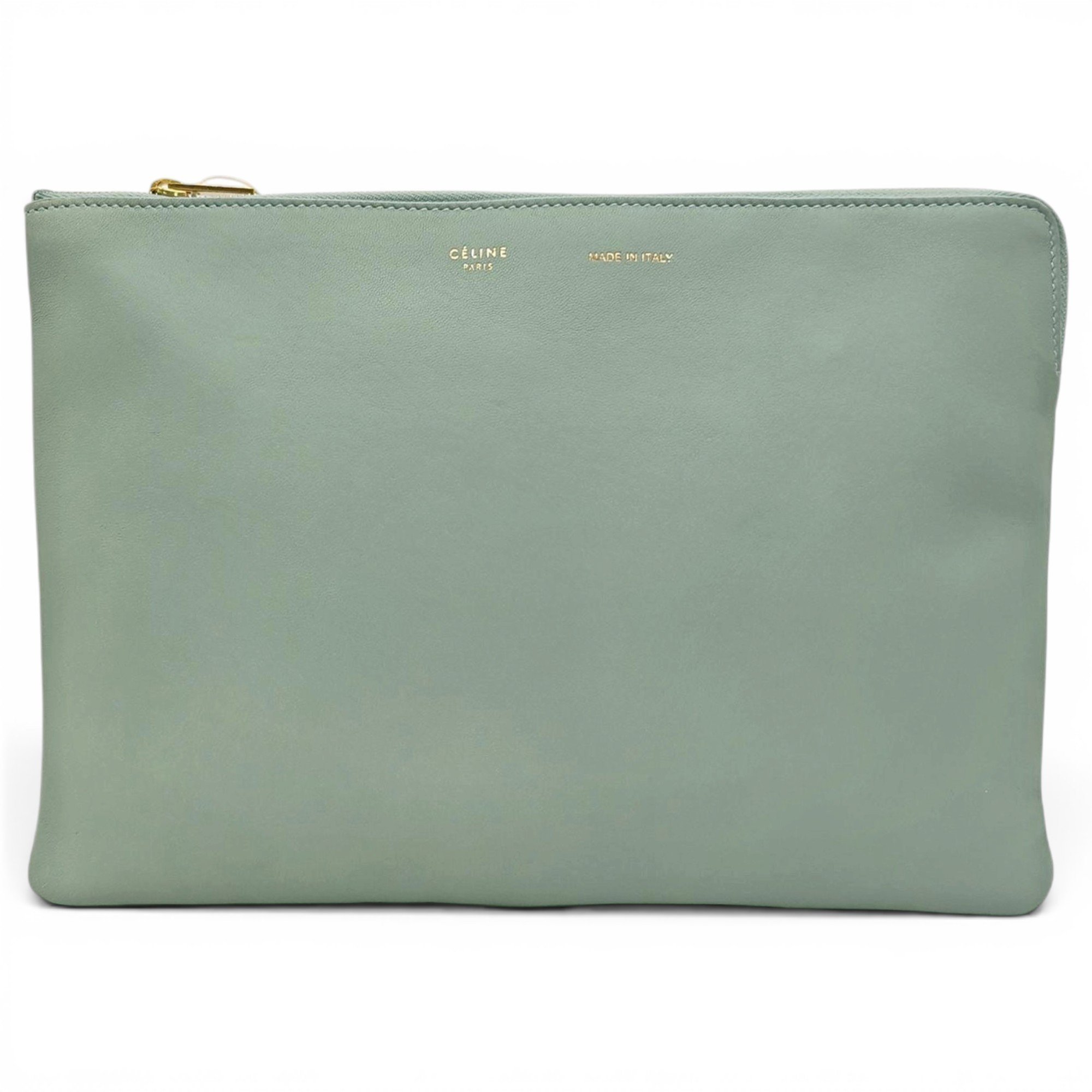 Triomphe Vintage leather clutch bag