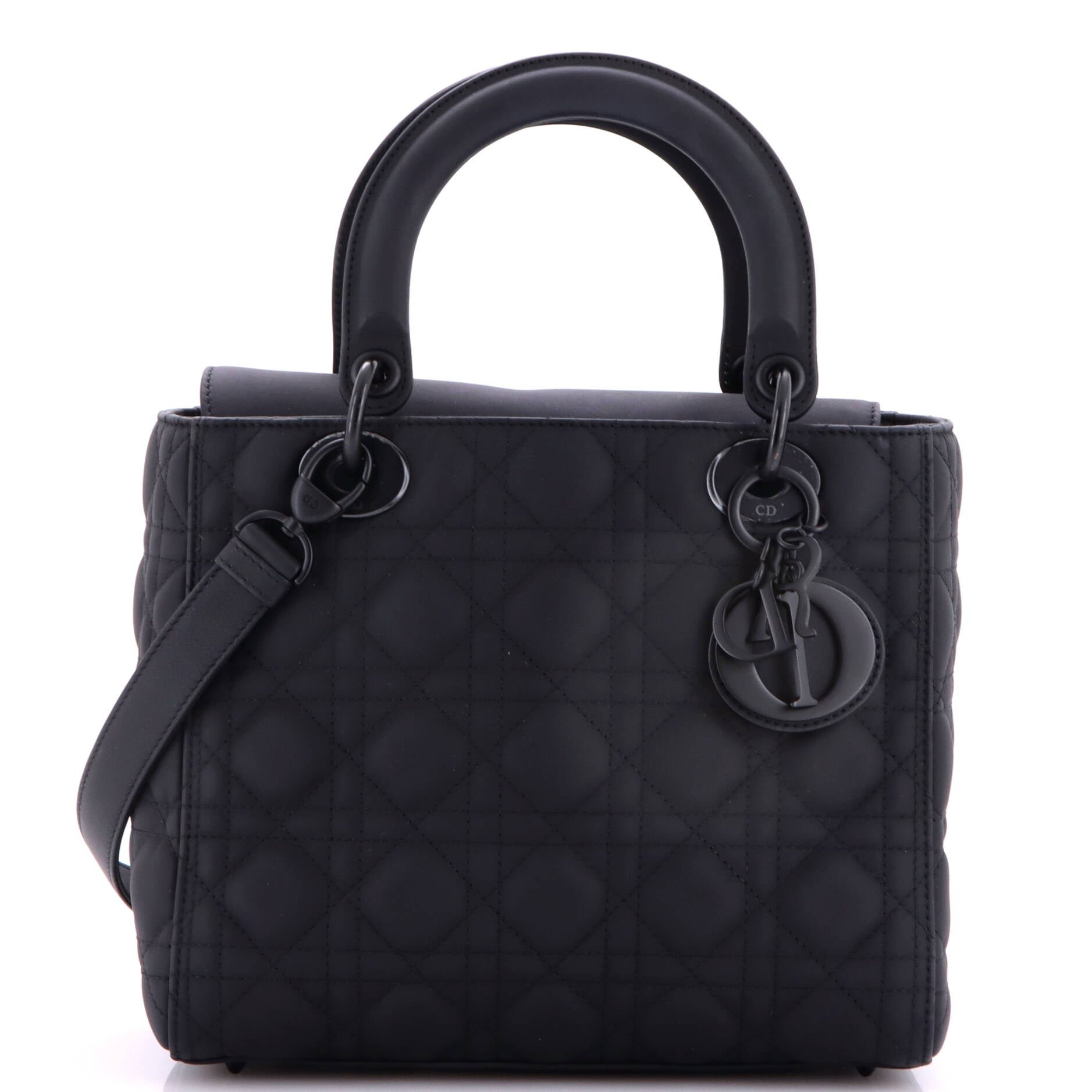 Ultra Matte Lady Dior Bag Cannage Quilt Calfskin Medium