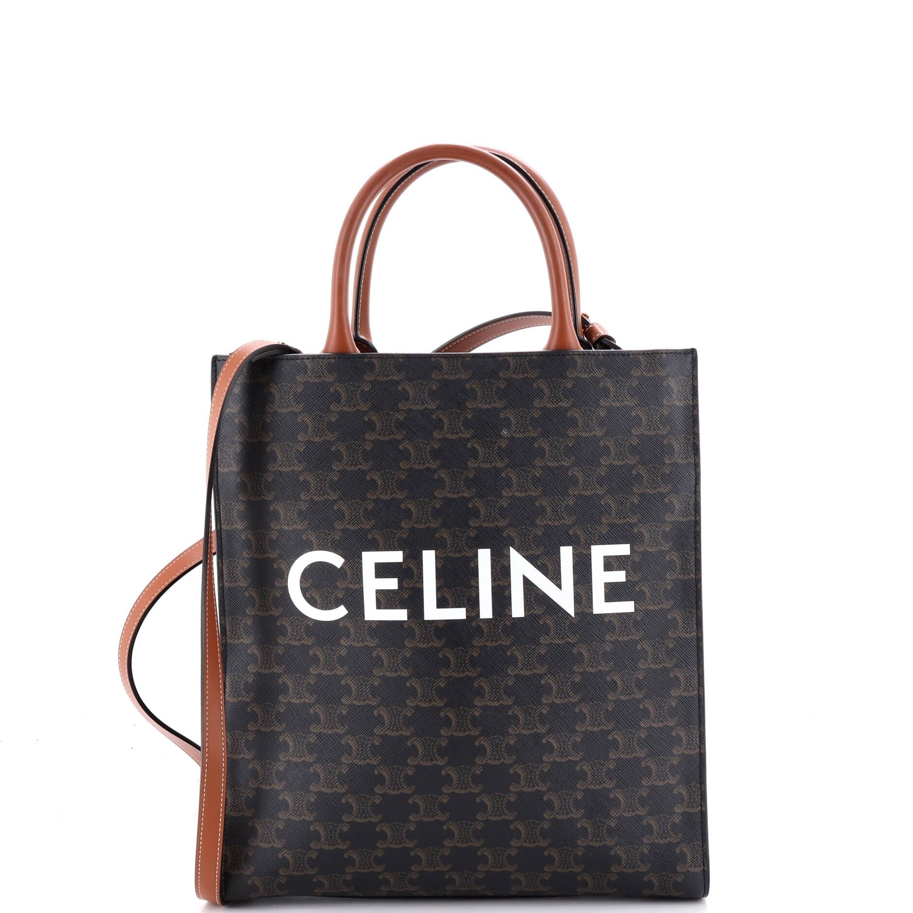 Vertical Cabas Tote Triomphe Coated Canvas Small