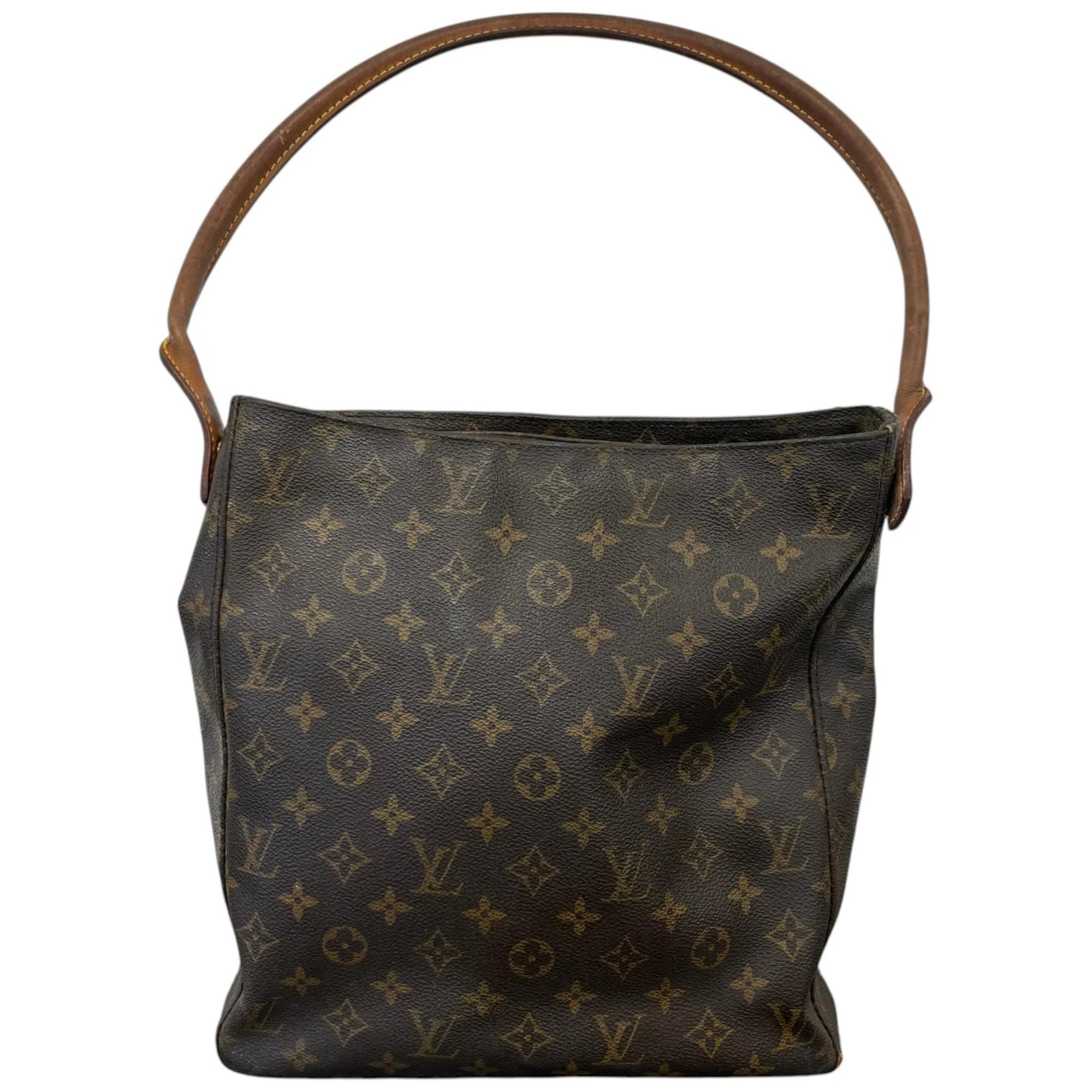 Looping leather handbag
