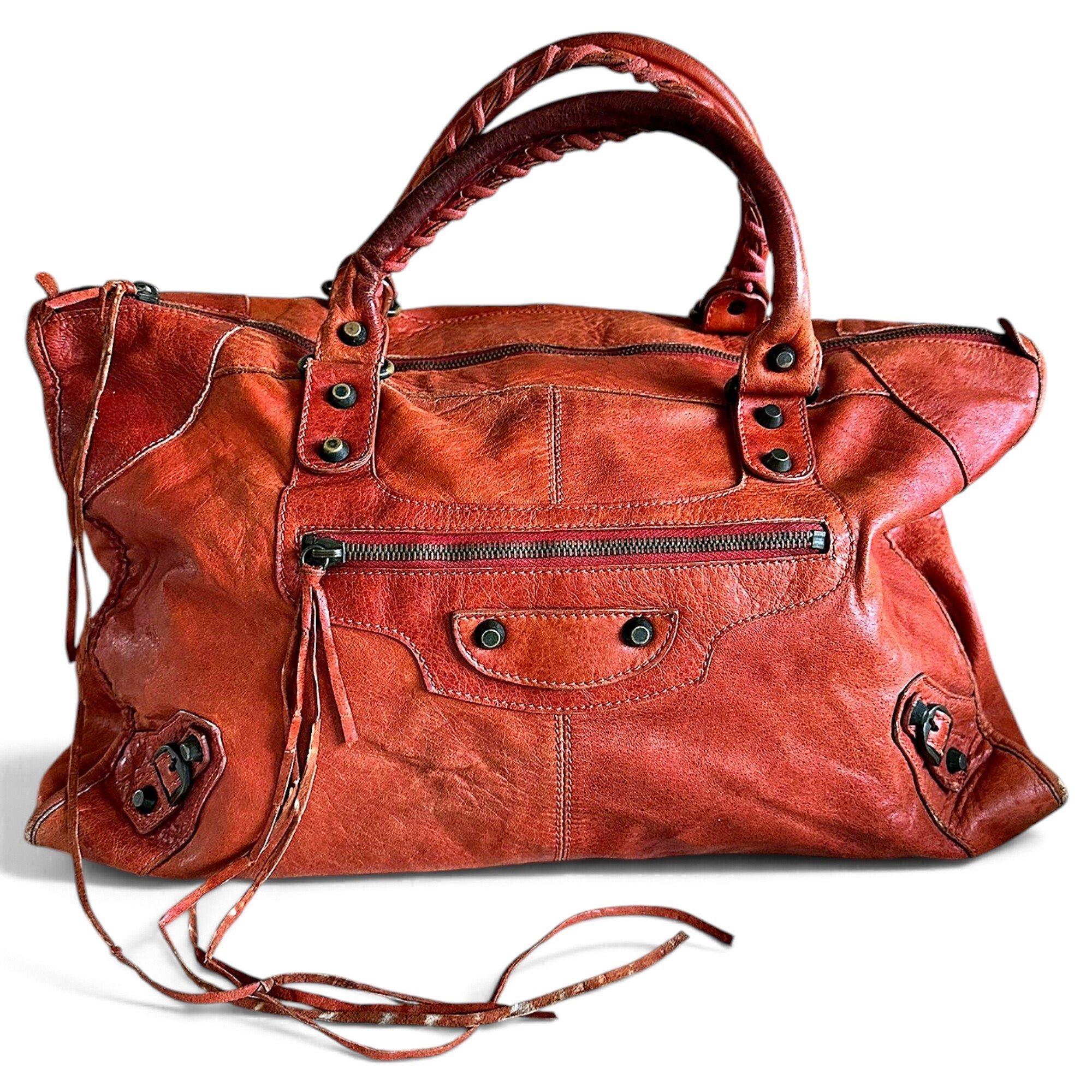 City leather handbag