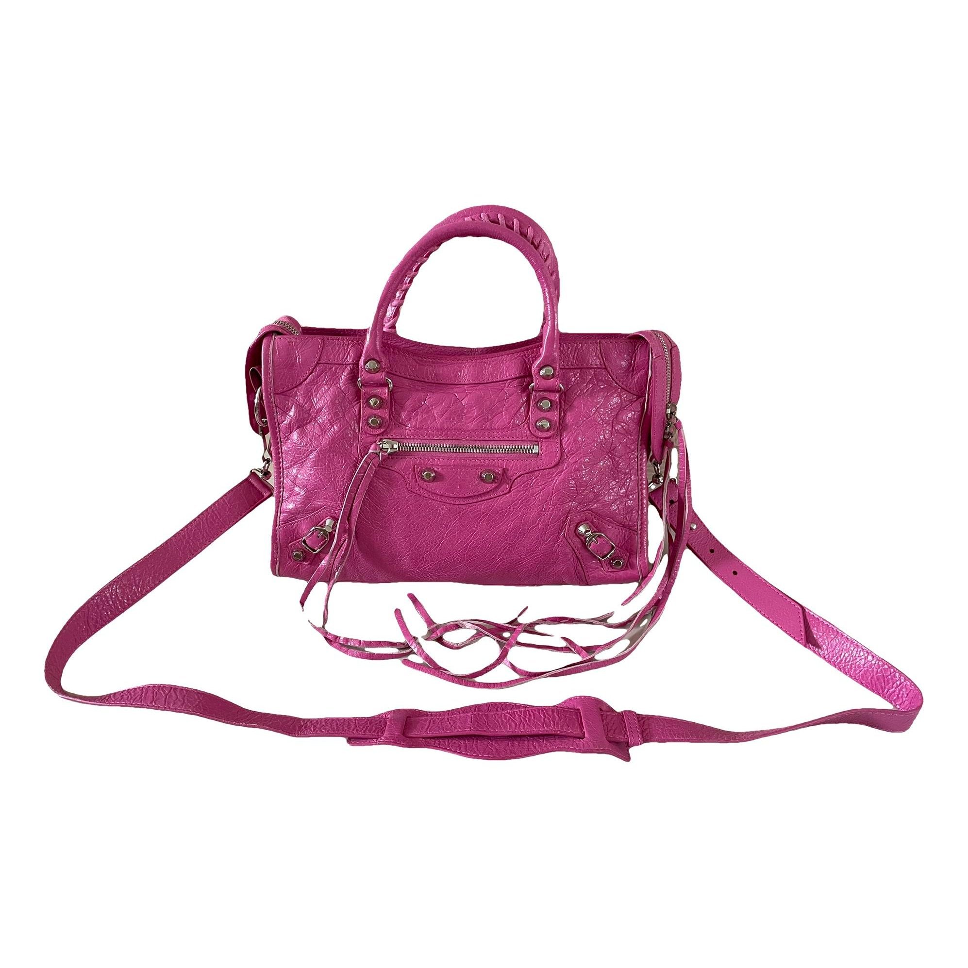 City leather handbag