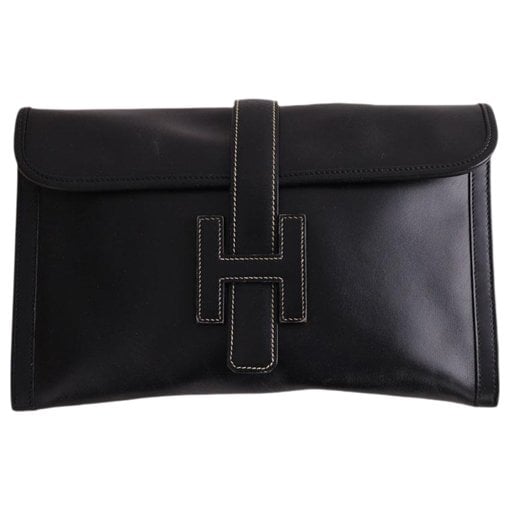 Leather clutch bag