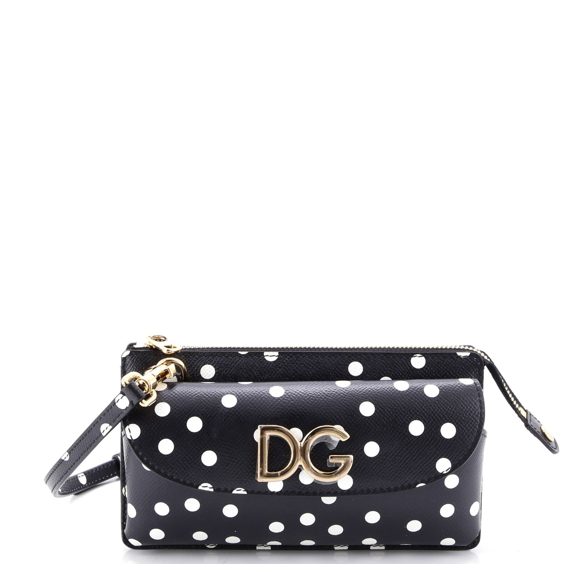 Dolce & Gabbana Flap Phone Holder with Strap Printed Leather
