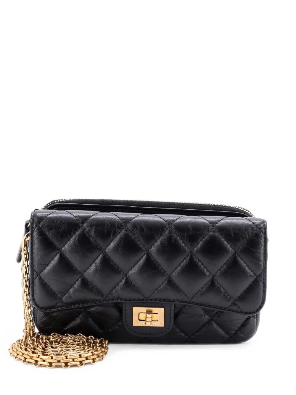 Reissue 2.55 Flap Phone Holder with Chain Quilted Aged Calfskin shoulder bag