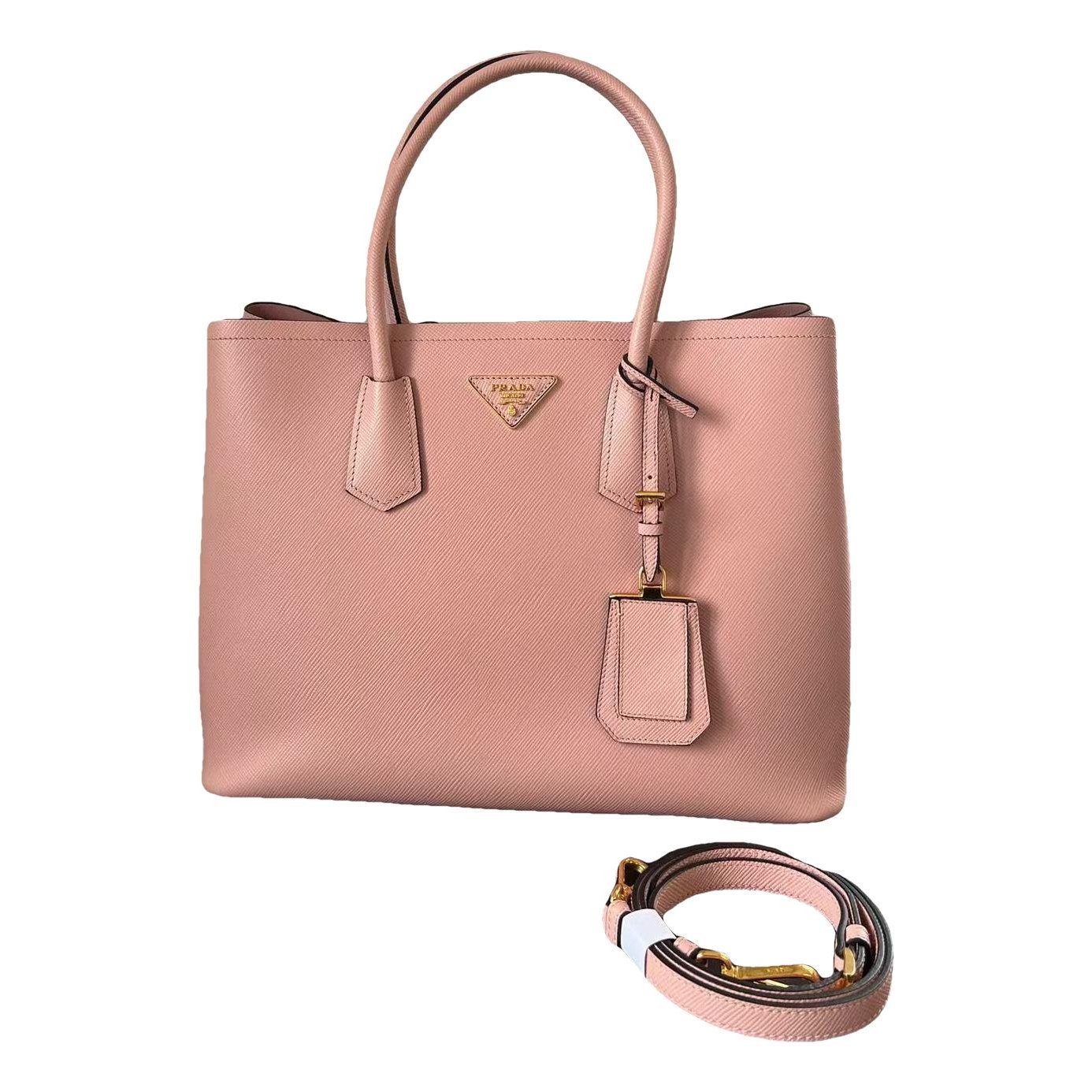 Double leather handbag