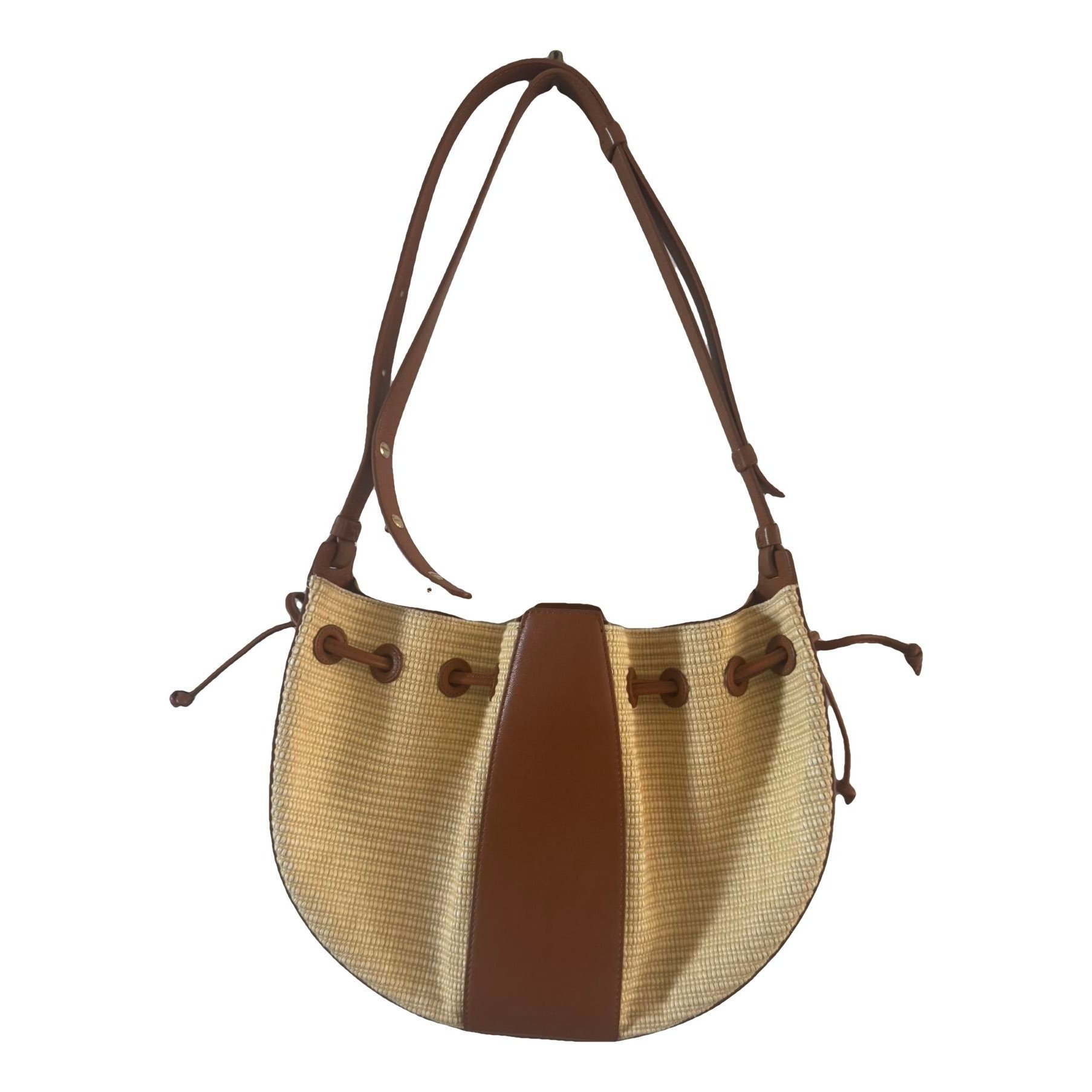 Bucket leather handbag