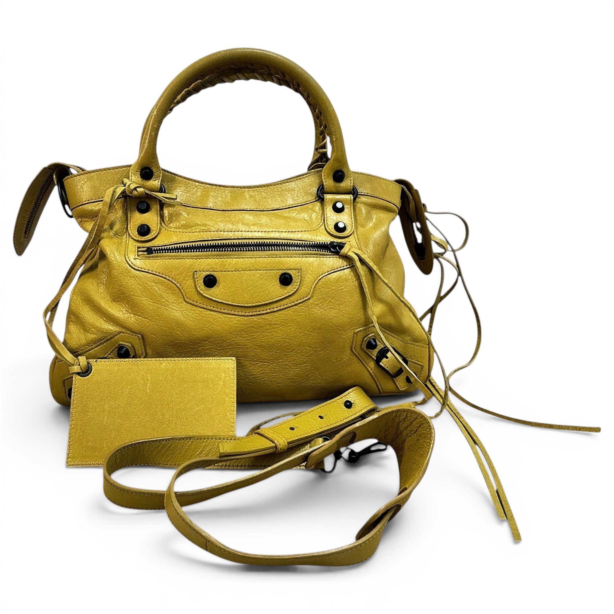 City leather handbag