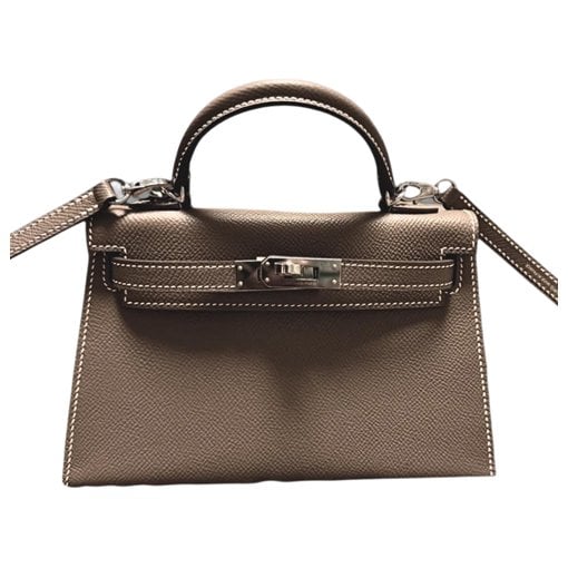 Hermes Kelly Handbag Etoupe Epsom Leather