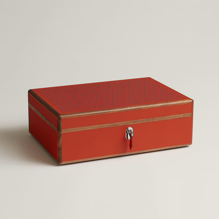 Terre Battue Amalthee H Rond Watch and Cufflink Box, Large Model