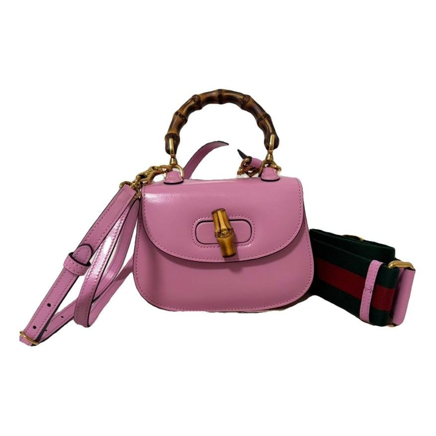 Convertible Bamboo Top Handle leather handbag