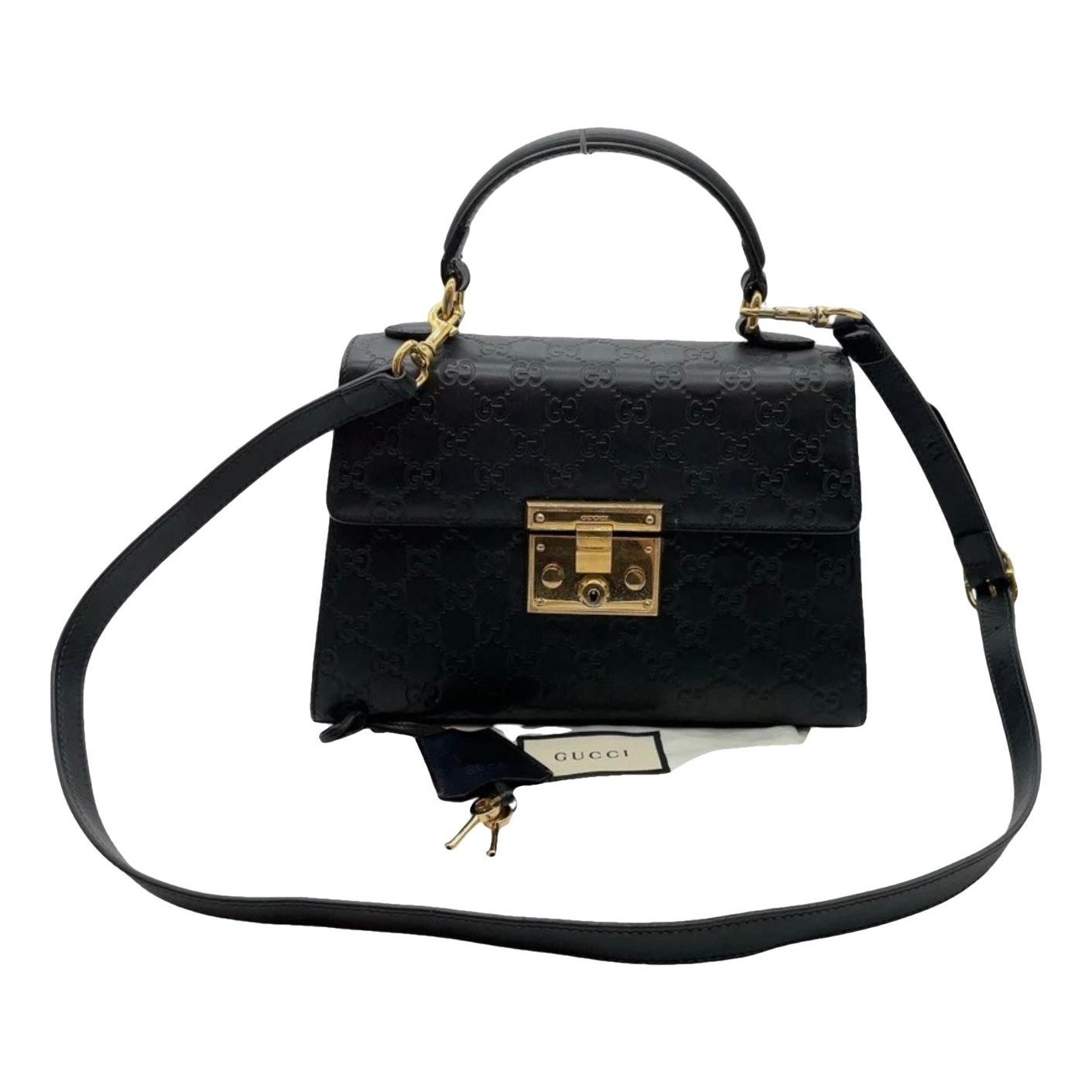 Padlock leather handbag