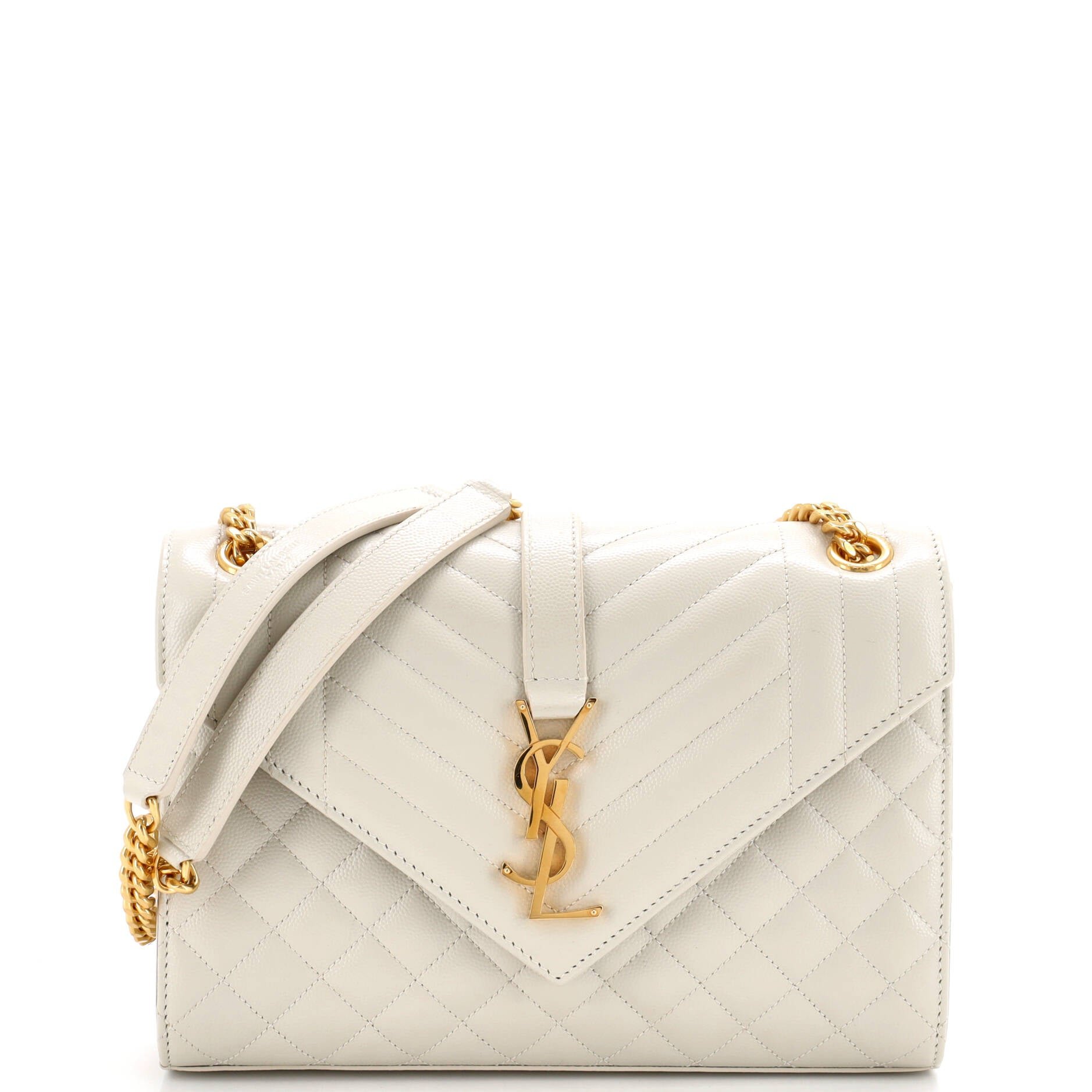 Classic Monogram Envelope Satchel Mixed Matelasse Leather Medium