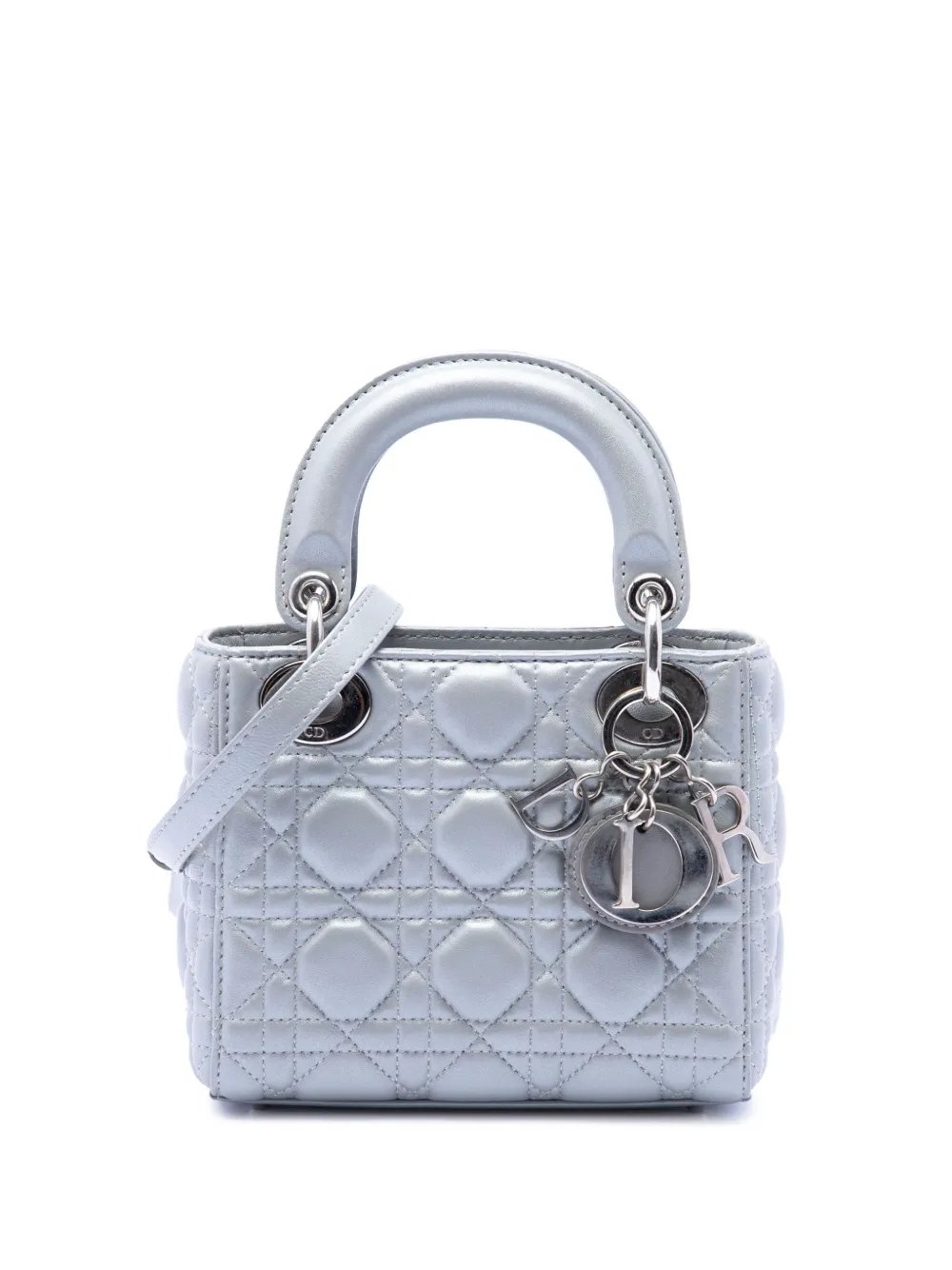 2018 Mini Iridescent Lambskin Cannage Lady Dior satchel