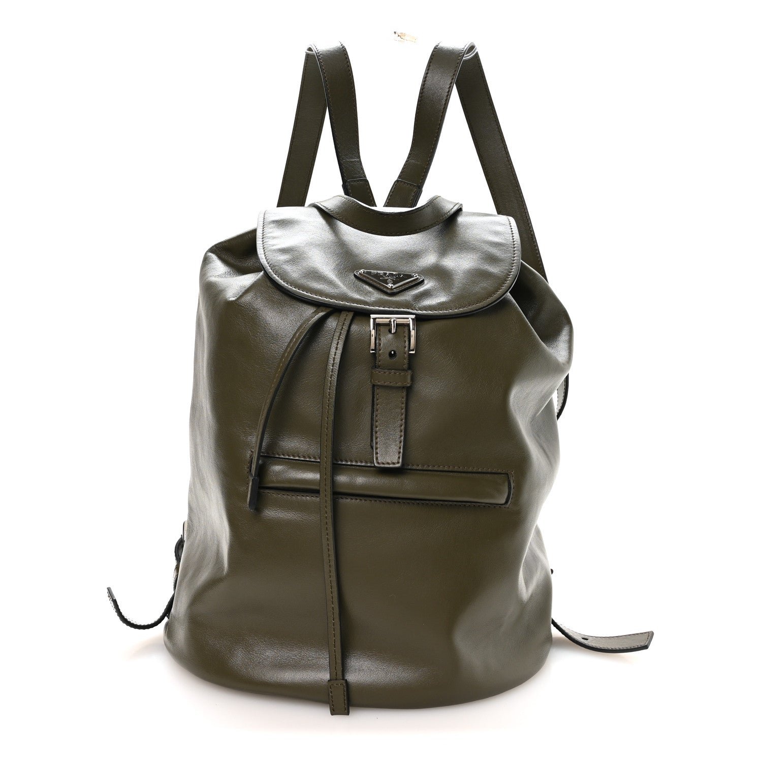 Prada Soft Calf Cinch Backpack Militare