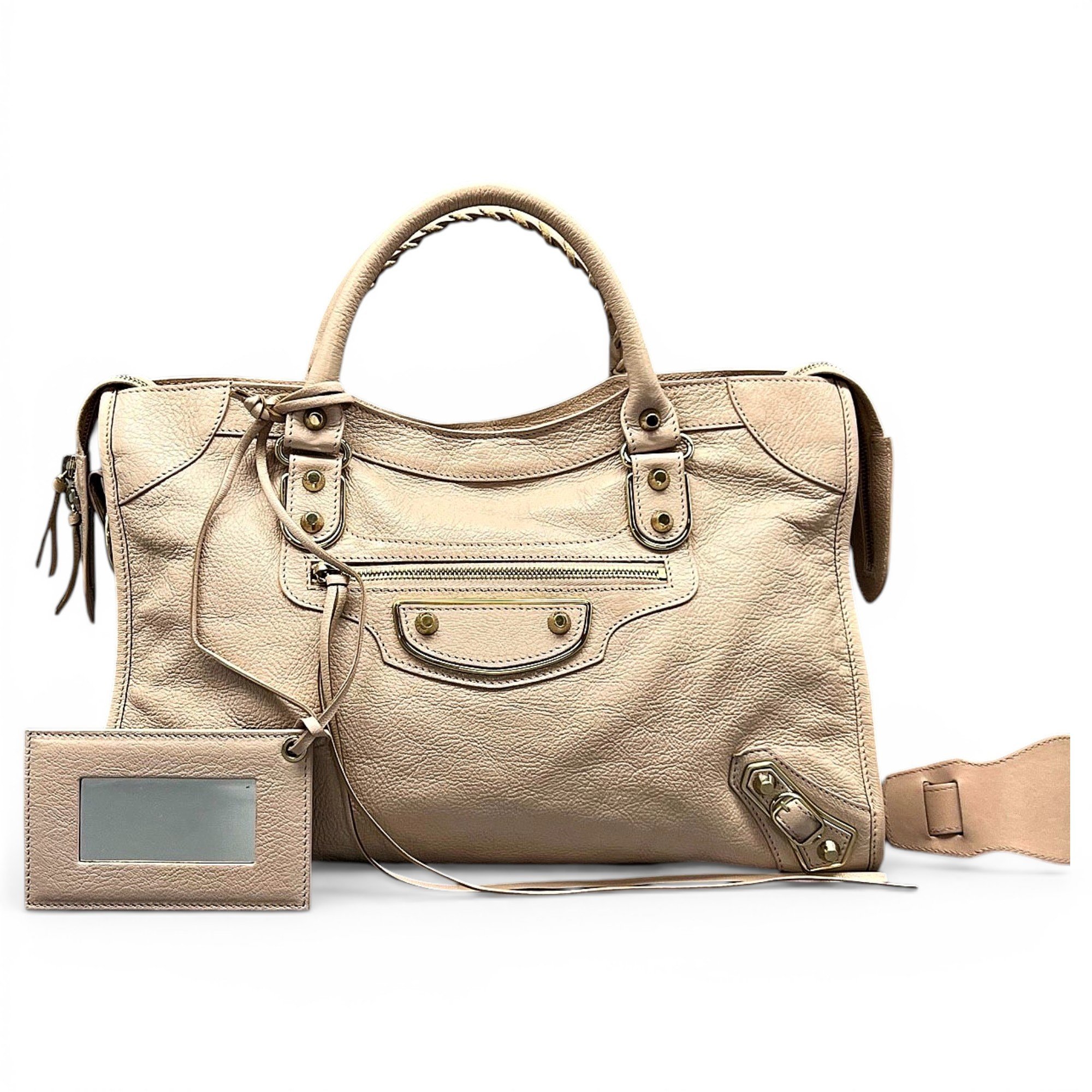 City leather handbag