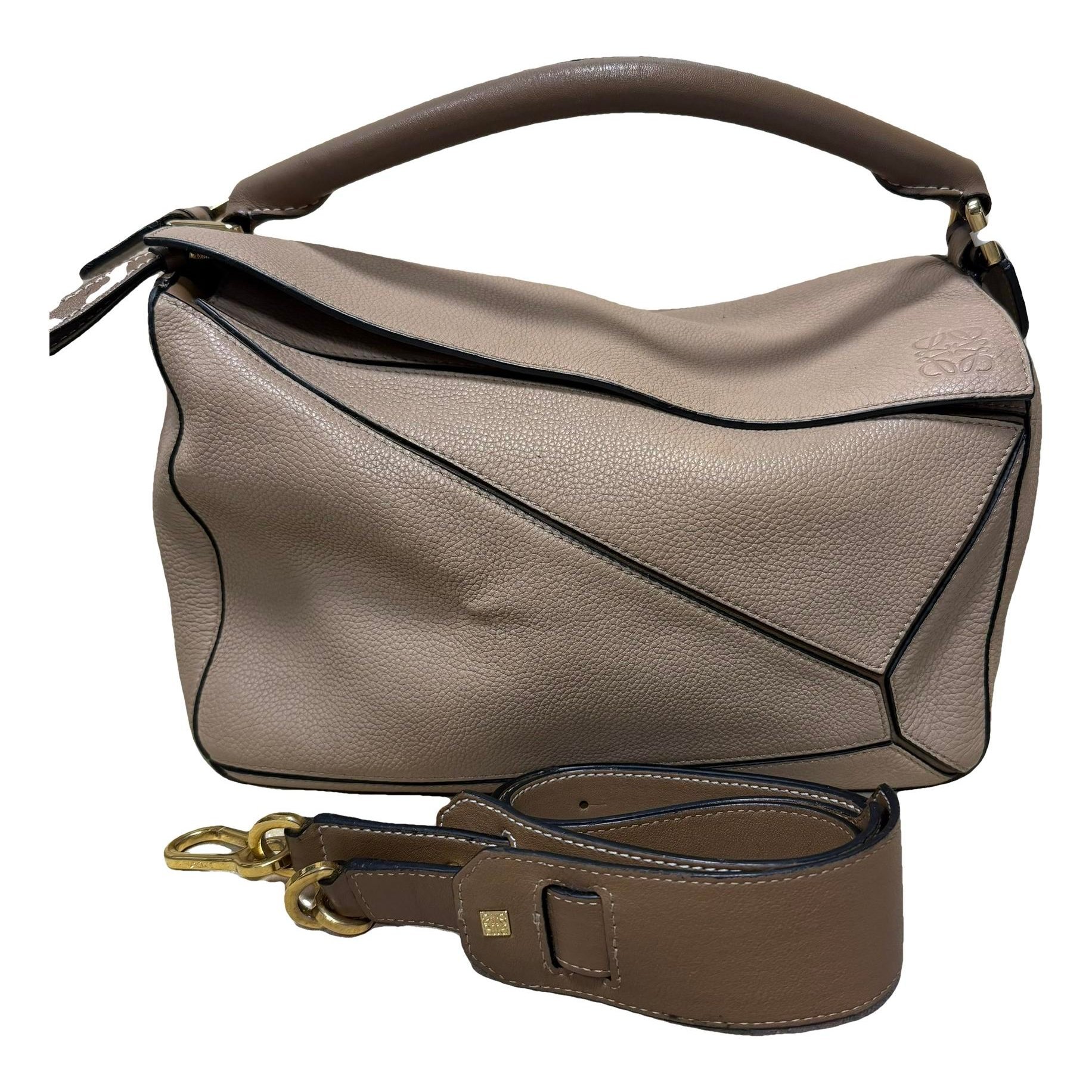 Puzzle leather handbag