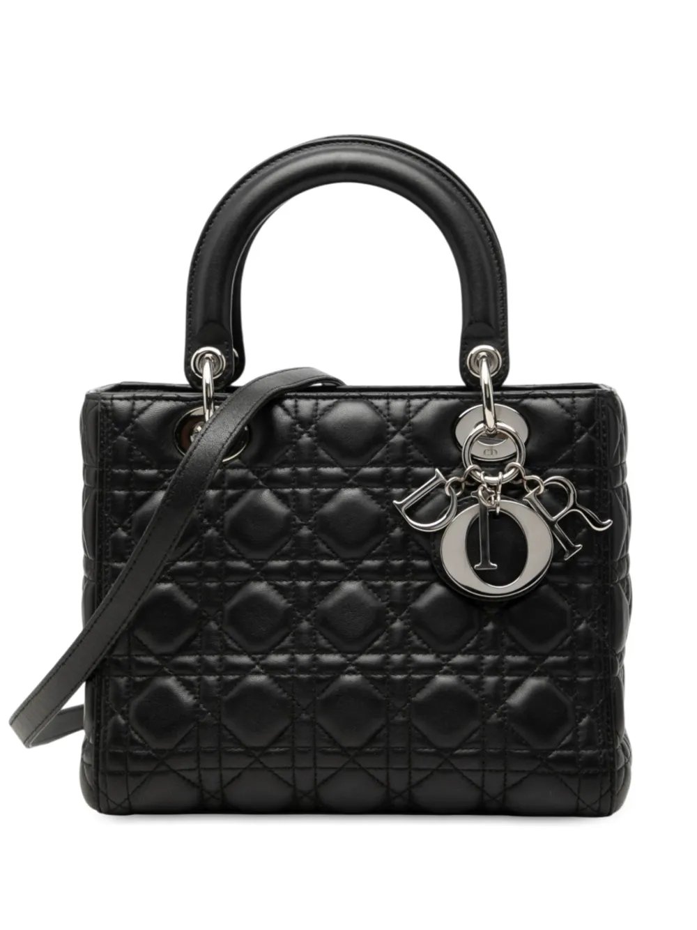 2015 Medium Lambskin Cannage Lady Dior satchel
