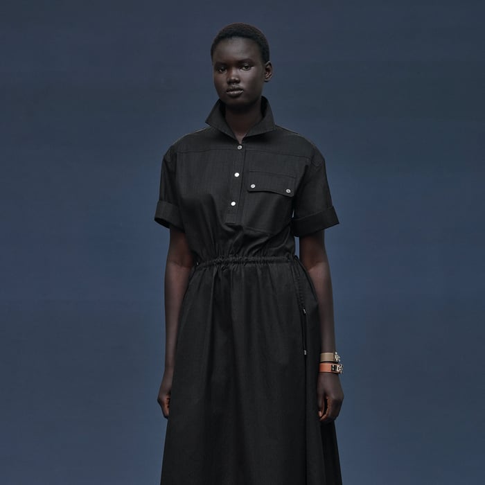 Noir "Mosaique" Short-sleeve Dress
