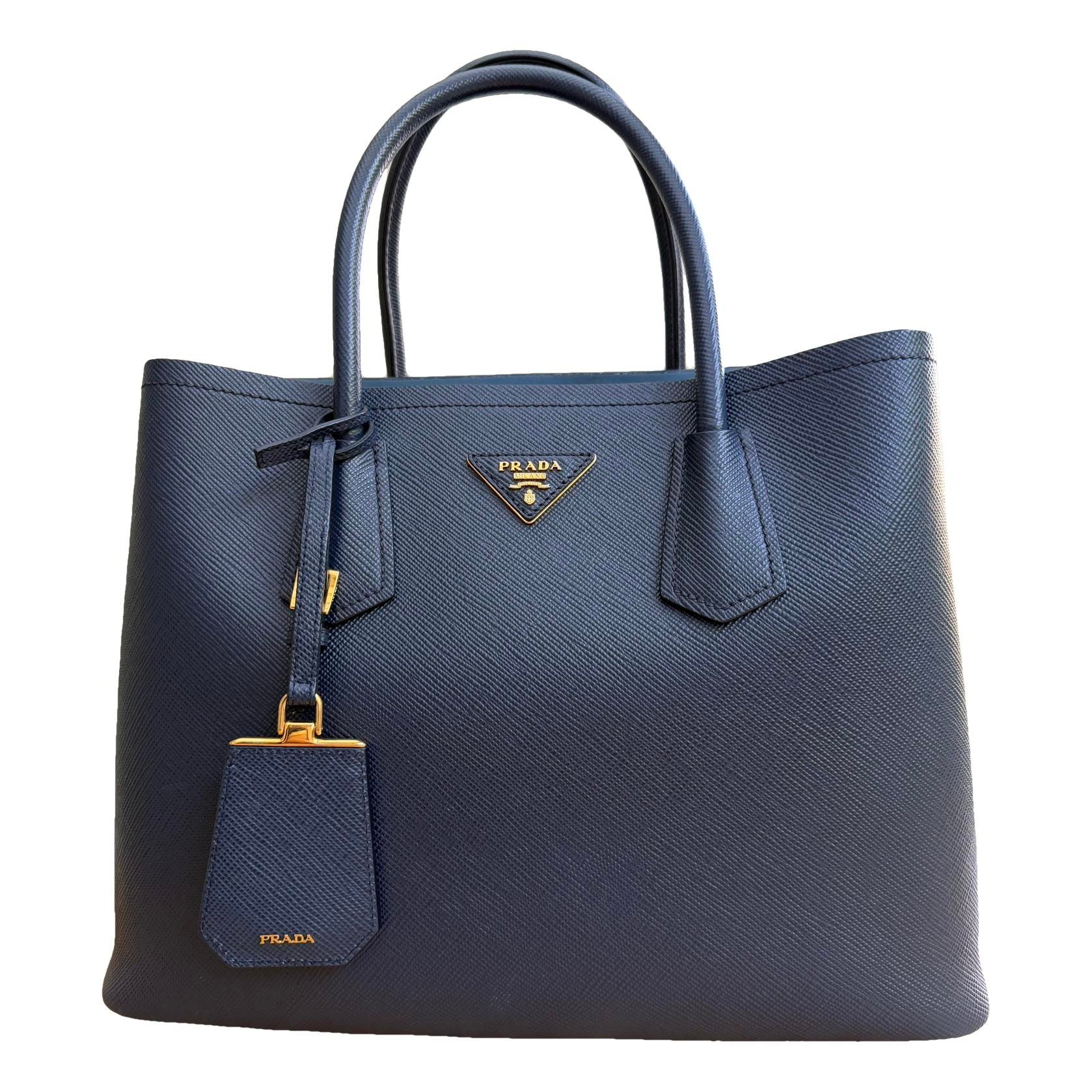 Double leather handbag