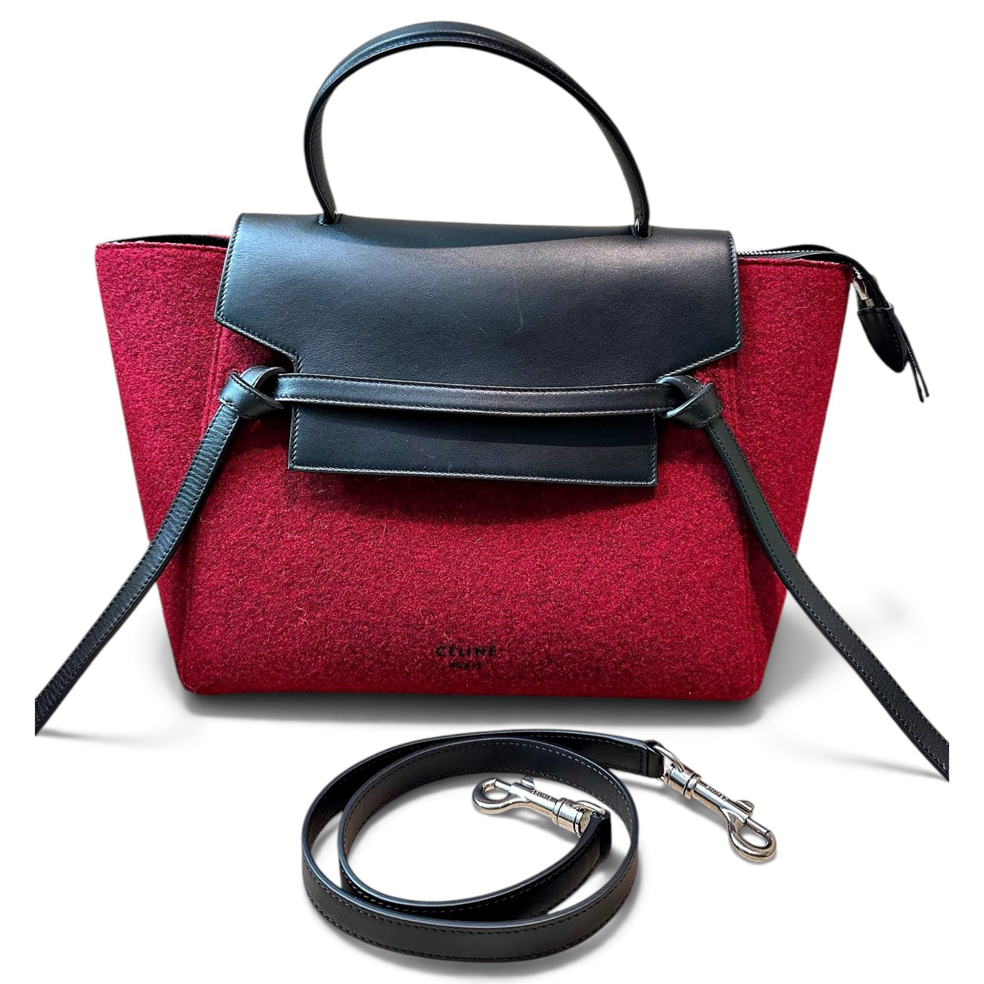Belt wool handbag