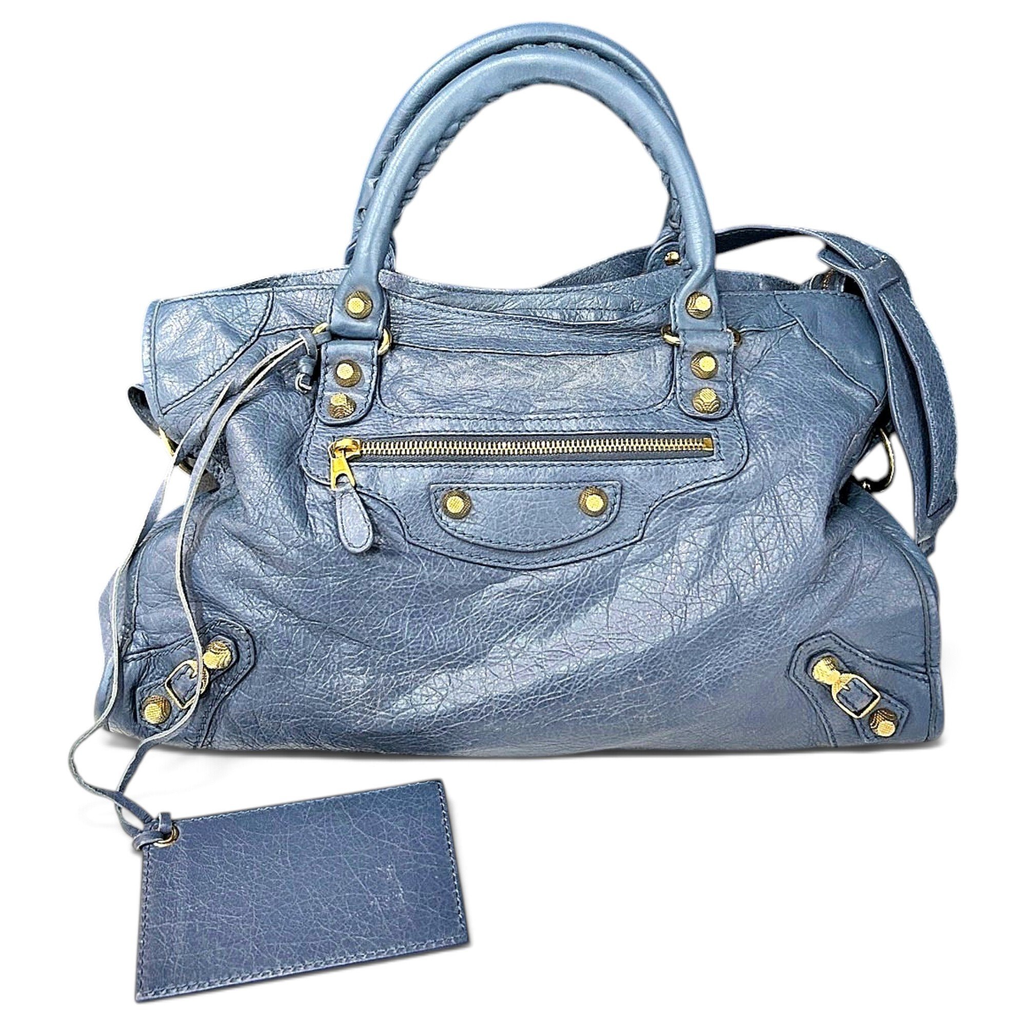 City leather handbag