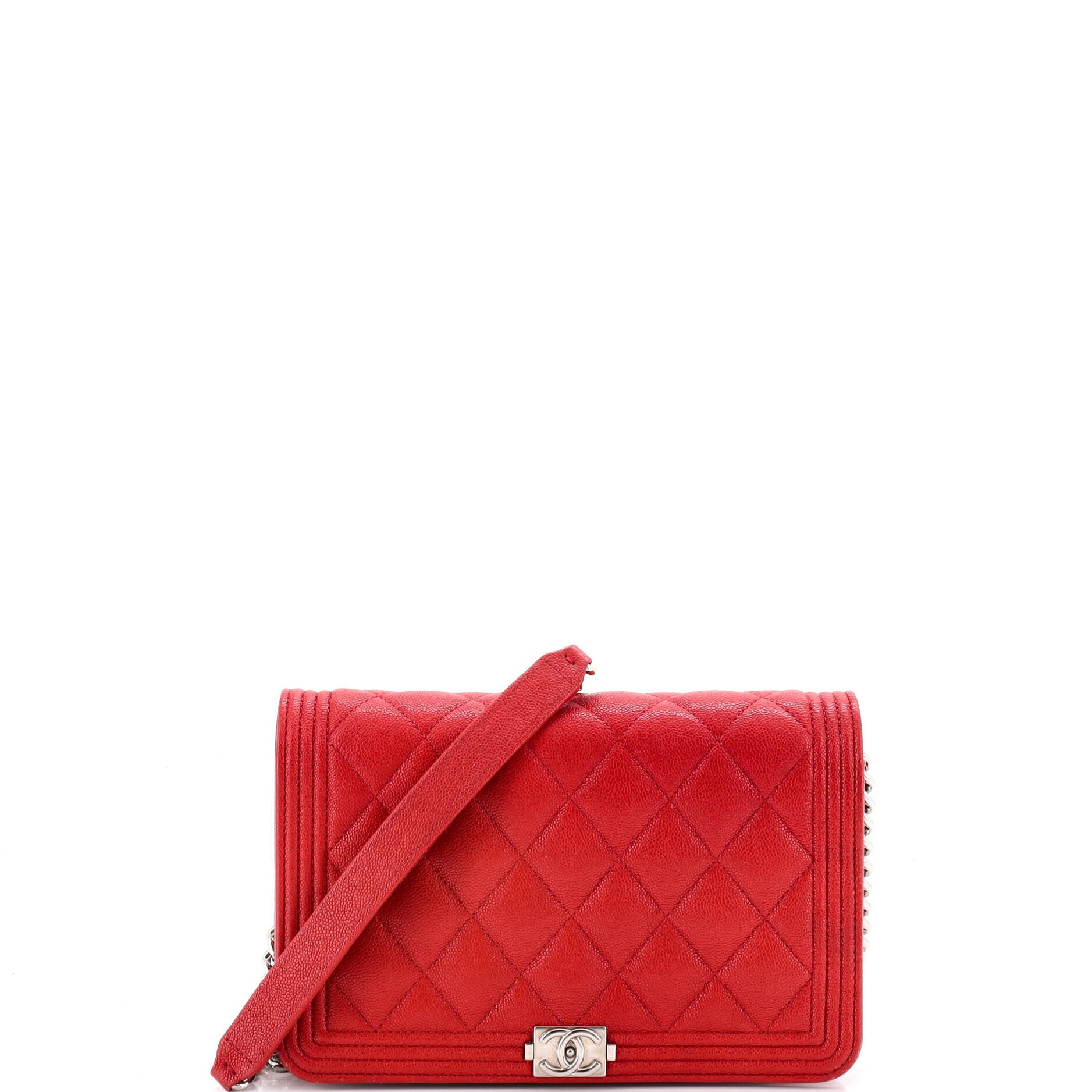 Boy Wallet on Chain Quilted Caviar