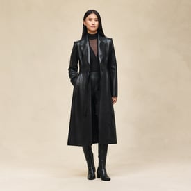 Leather suit coat