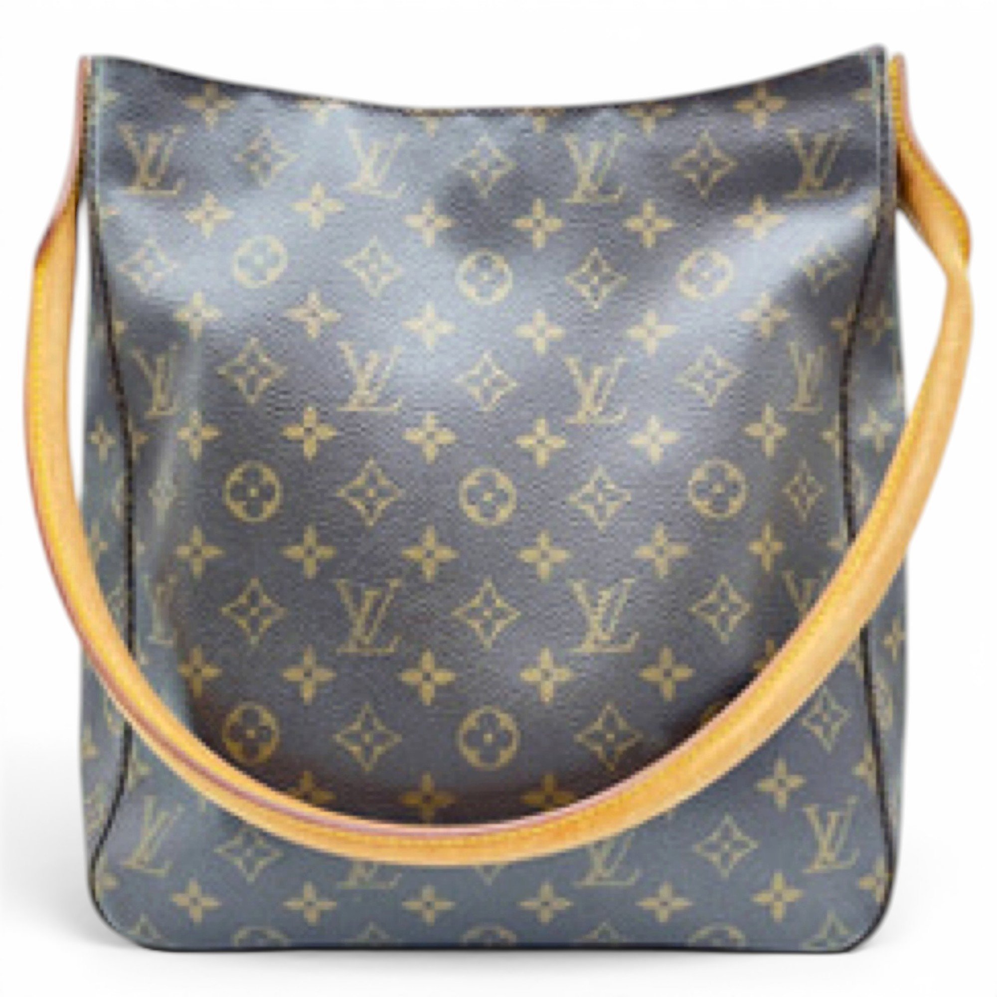Looping leather handbag