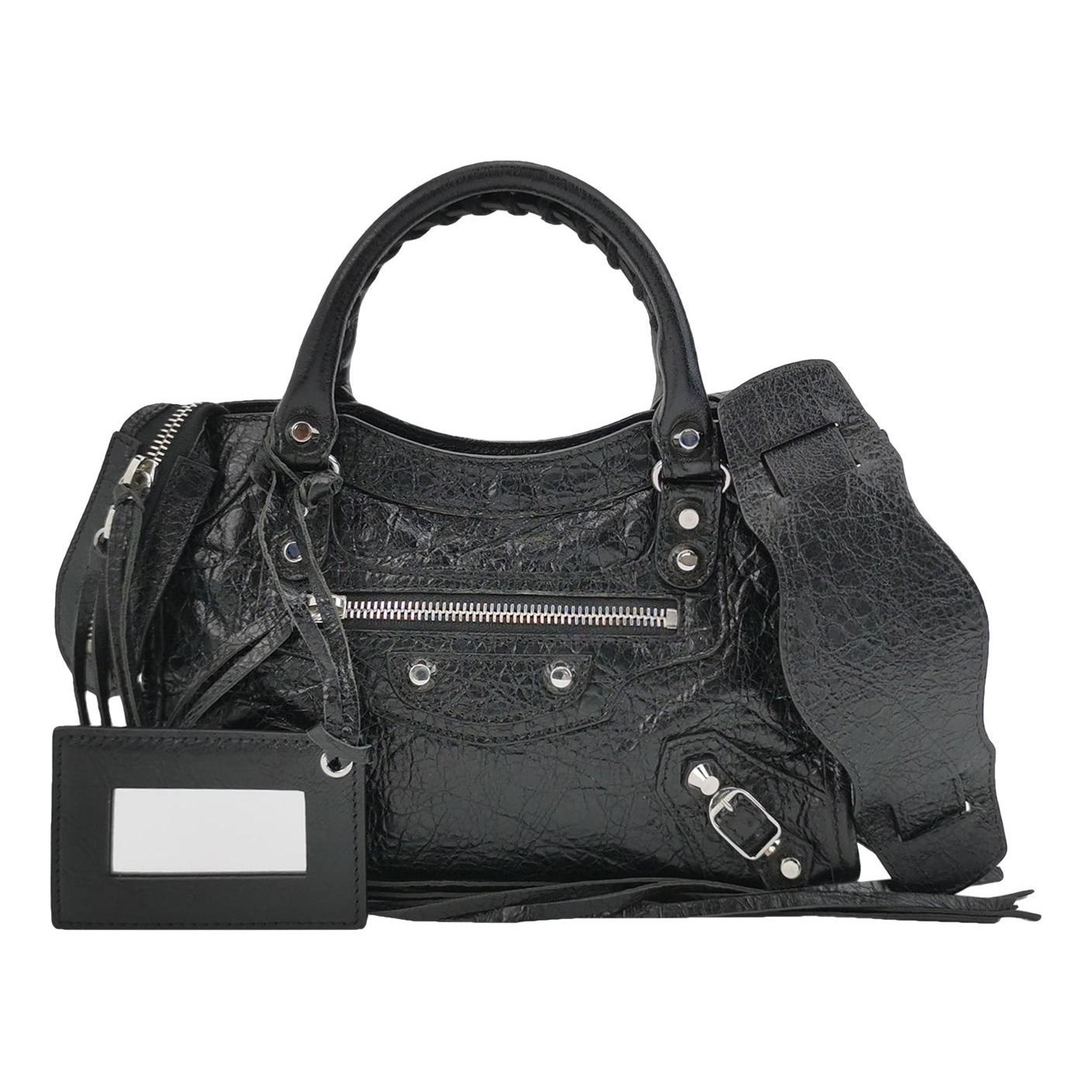 City leather handbag