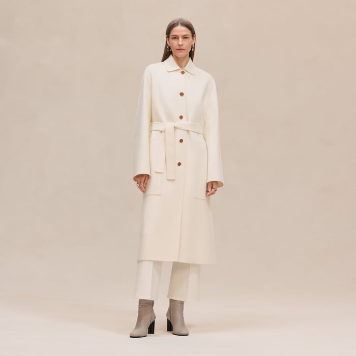 Blanc Naturel Cashmere Wrap Coat