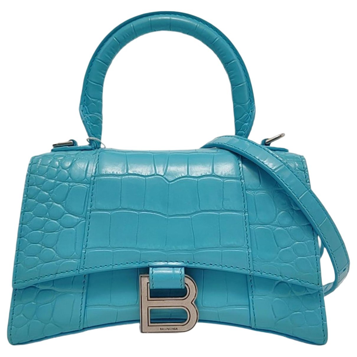 Hourglass leather handbag