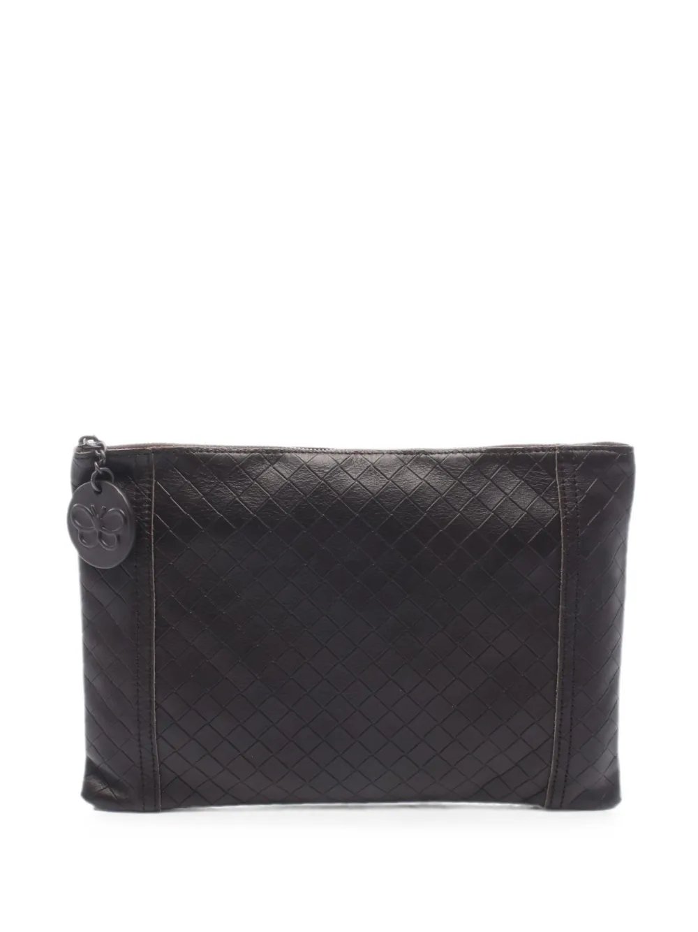 2000s Intrecciato-leather clutch bag