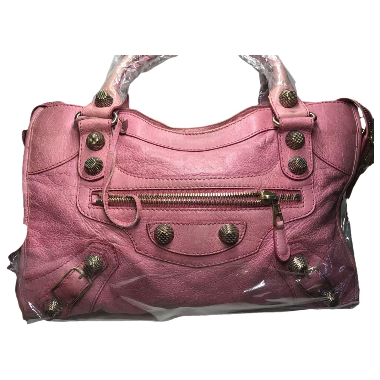 City leather handbag