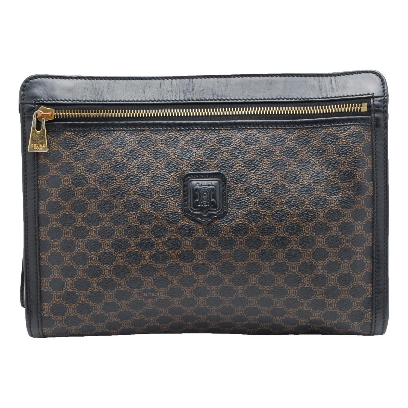 Leather clutch bag