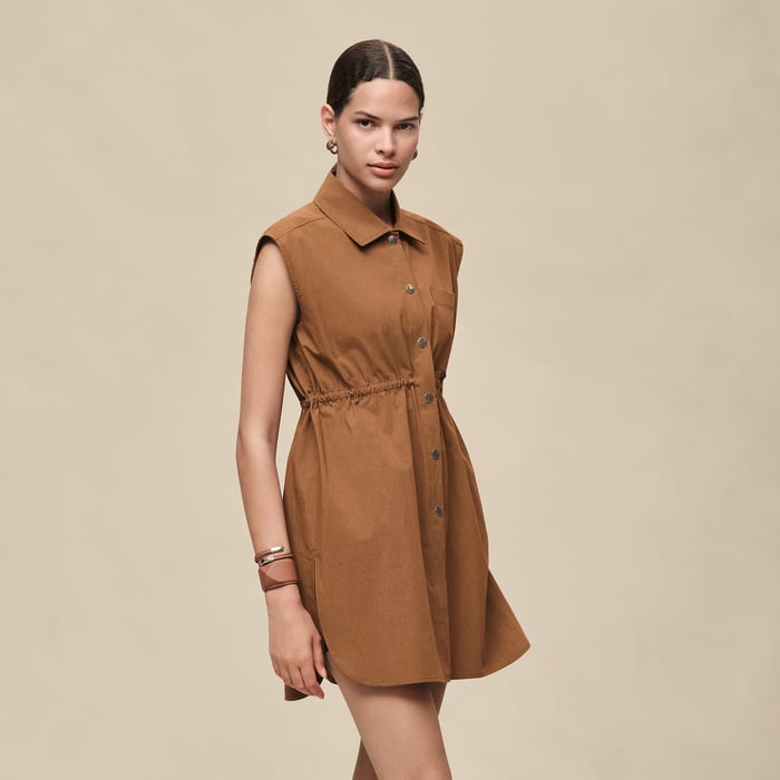 Brun Mahogany Sleeveless Drawstring Shirt