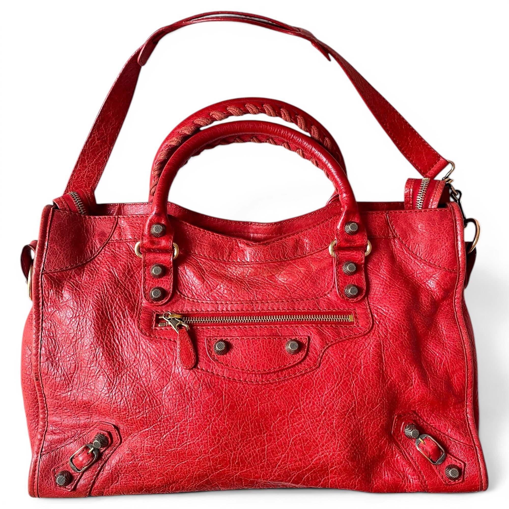 City leather handbag