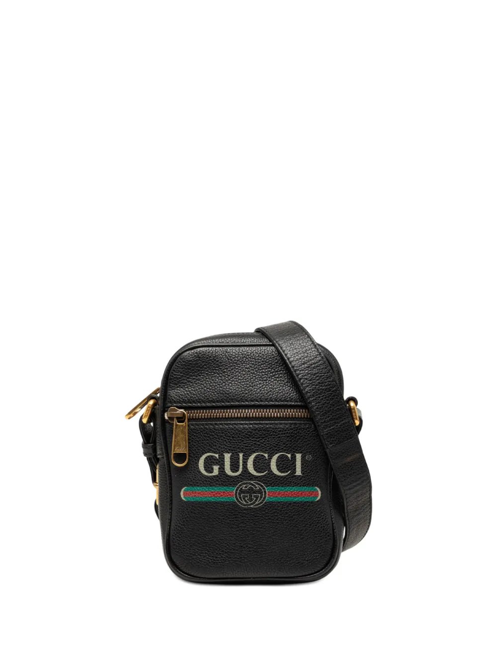 2000-2015 Mini Grained Calfskin Logo crossbody bag